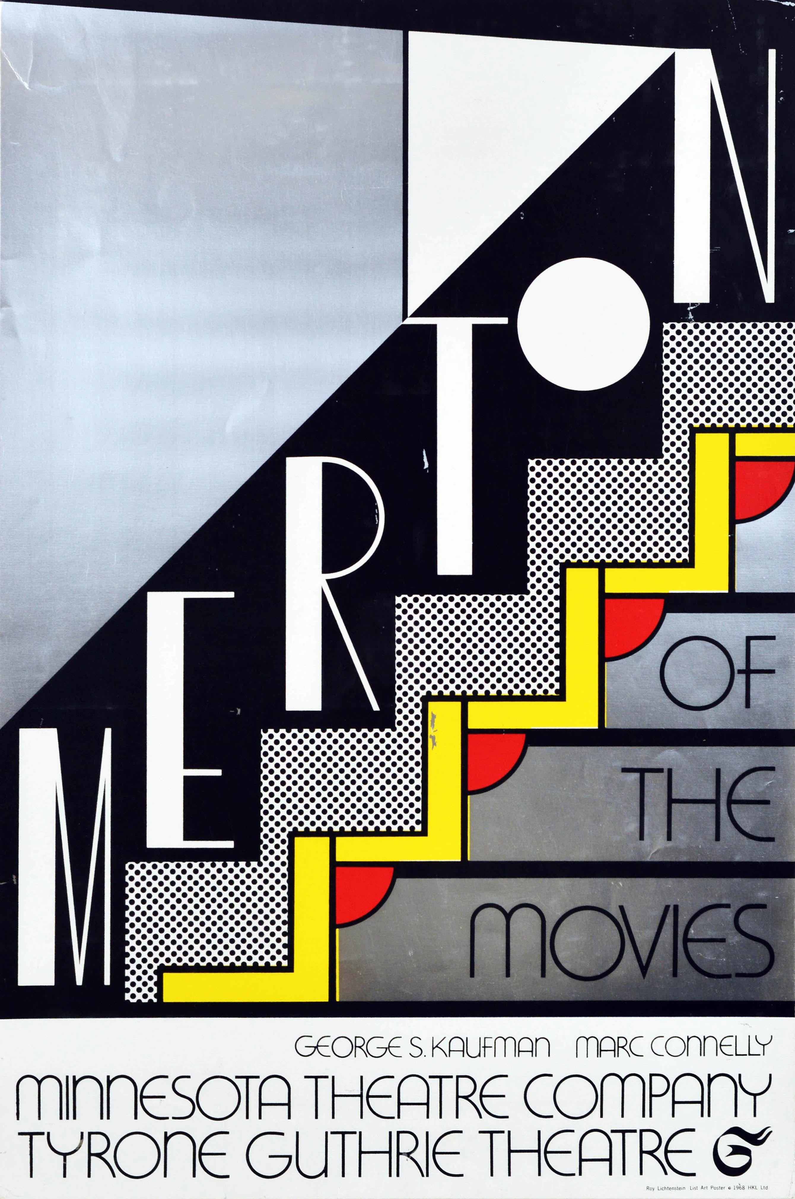 Print Roy Lichtenstein - Affiche vintage d'origine Merton Of The Movies Tyrone Guthrie Theatre, pièce de comédie