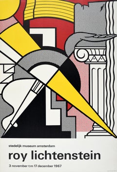 Original Vintage Poster Roy Lichtenstein Ausstellung 1967 Pop Art Arrow & Column