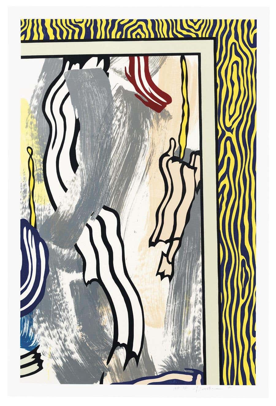 Painting on Blue and Yellow Wall