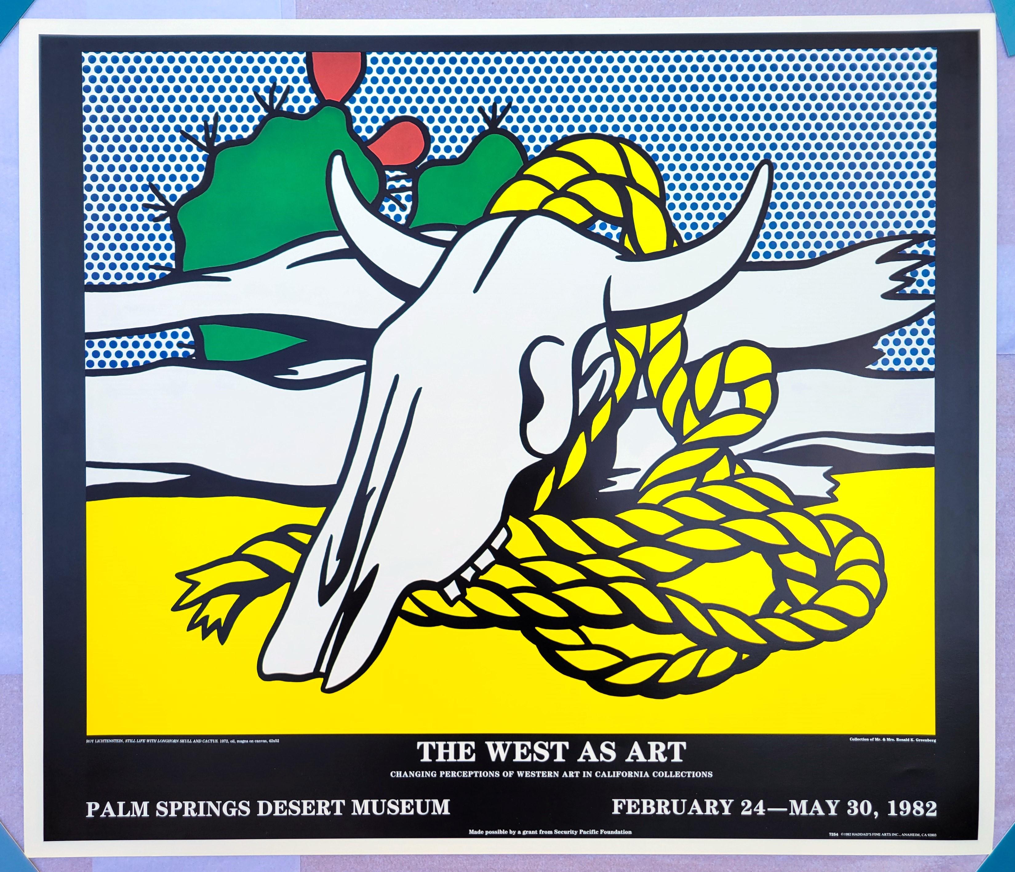 Palm Springs Desert Museum (Natura morta con teschio di longhorn e cactus) Poster - Print di Roy Lichtenstein