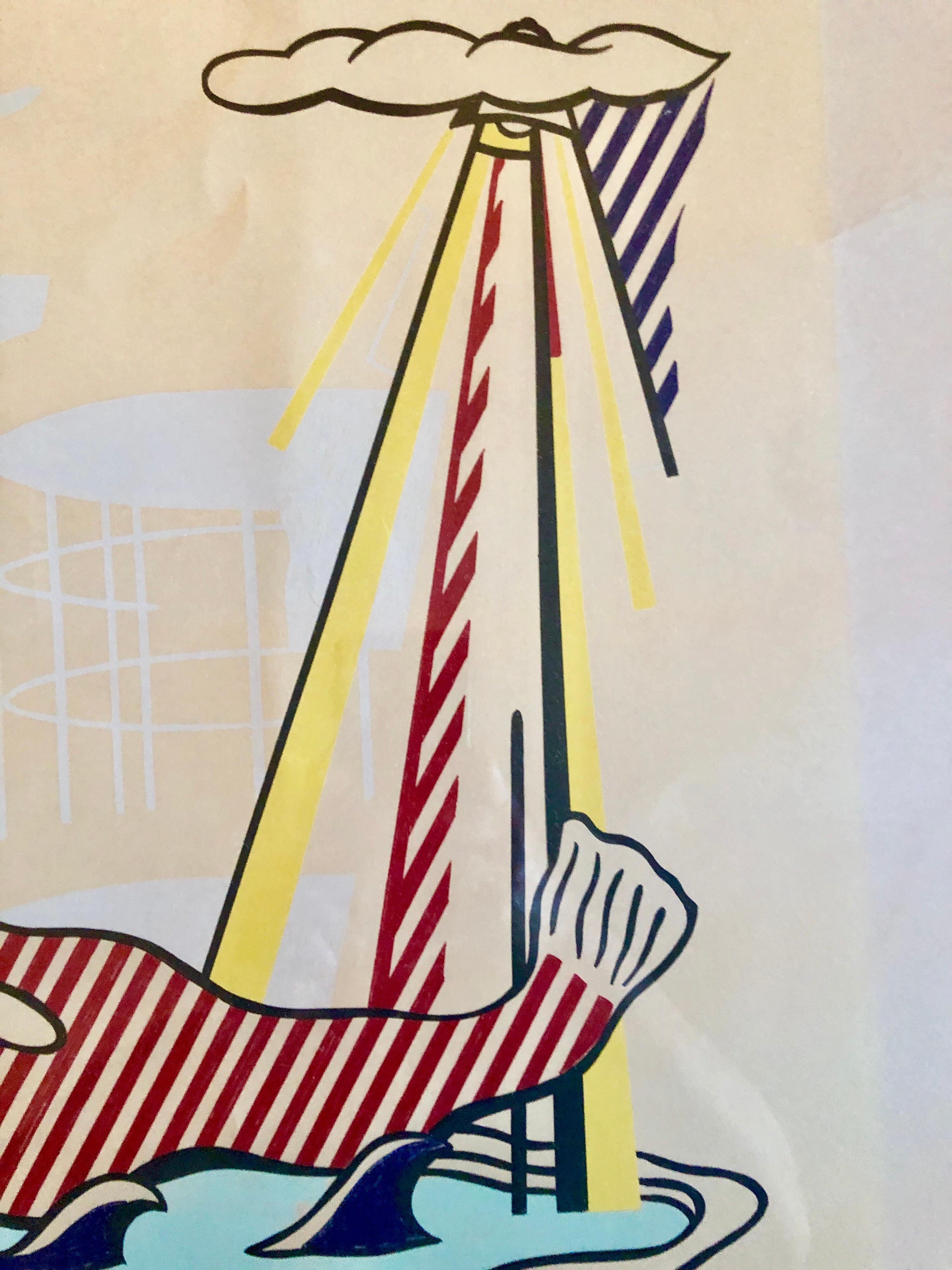 Pop Art Limited Edition Lithograph of Mermaid, Miami Beach Sculpture Signed - Print by Roy Lichtenstein