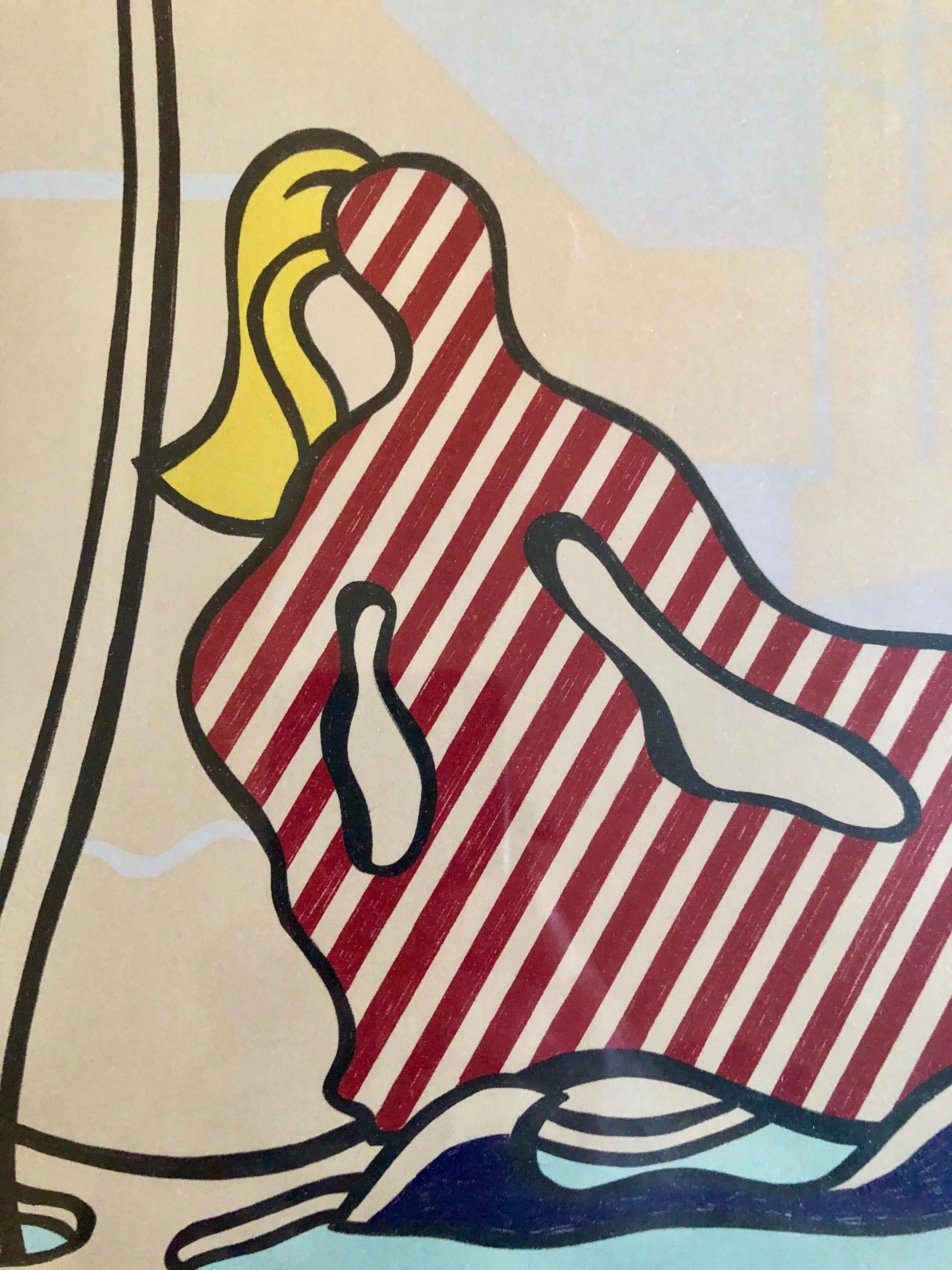 Roy Lichtenstein Mermaid Original lithograph on Arches paper
from the estate of one of the original donors to the sculpture. 
8 Color litho on paper. Artwork depicts a Pop Art mermaid image from the artist original  mockup rendering. Rare special