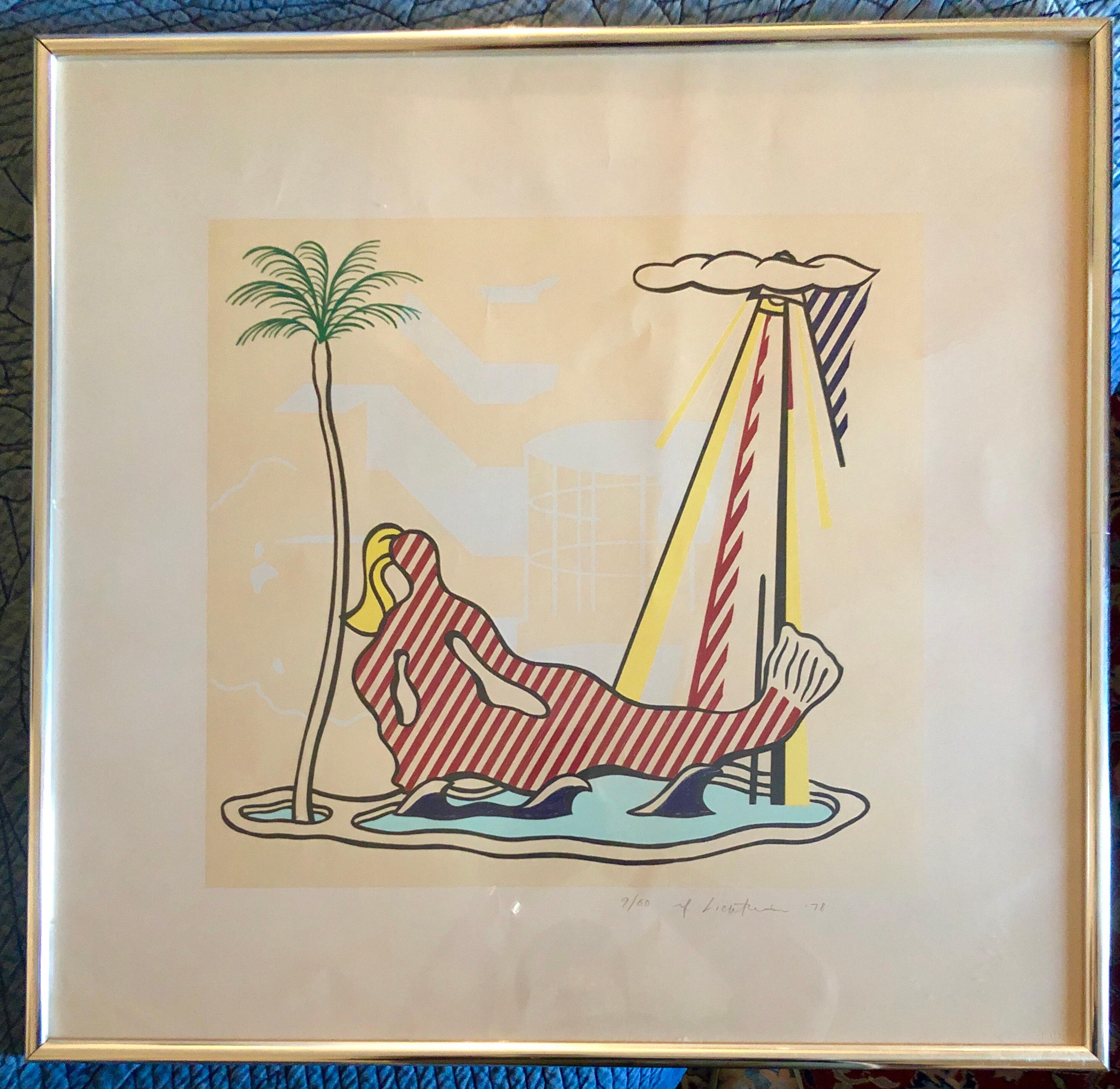 Pop Art Limited Edition Lithograph of Mermaid, Miami Beach Sculpture Signed  For Sale 2