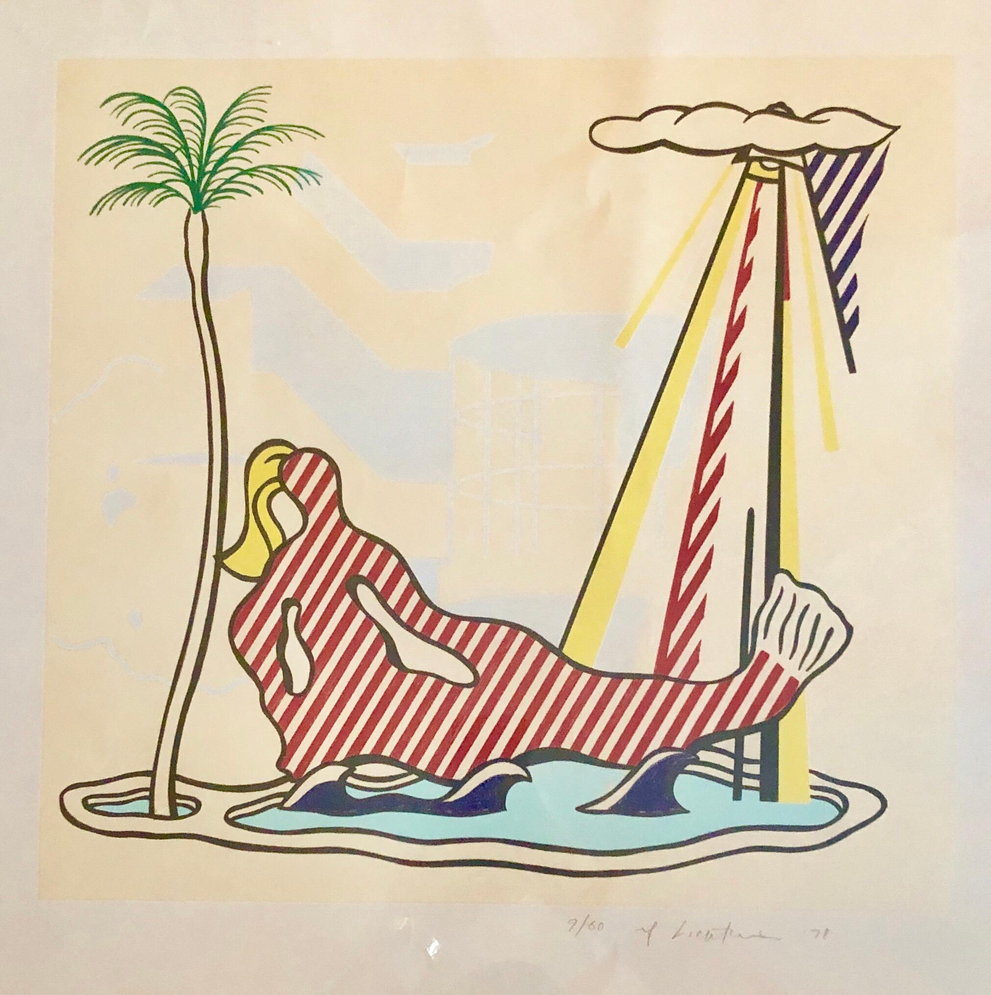 Pop Art Limited Edition Lithograph of Mermaid, Miami Beach Sculpture Signed 5