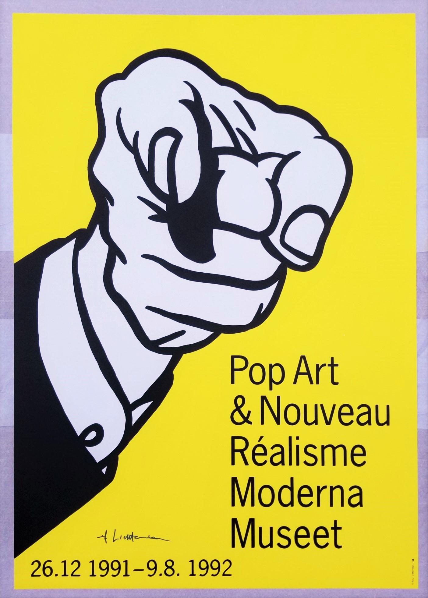 Pop Art & Nouveau Réalisme Moderna Museet (Finger Pointing) Poster (Signed) - Print by Roy Lichtenstein