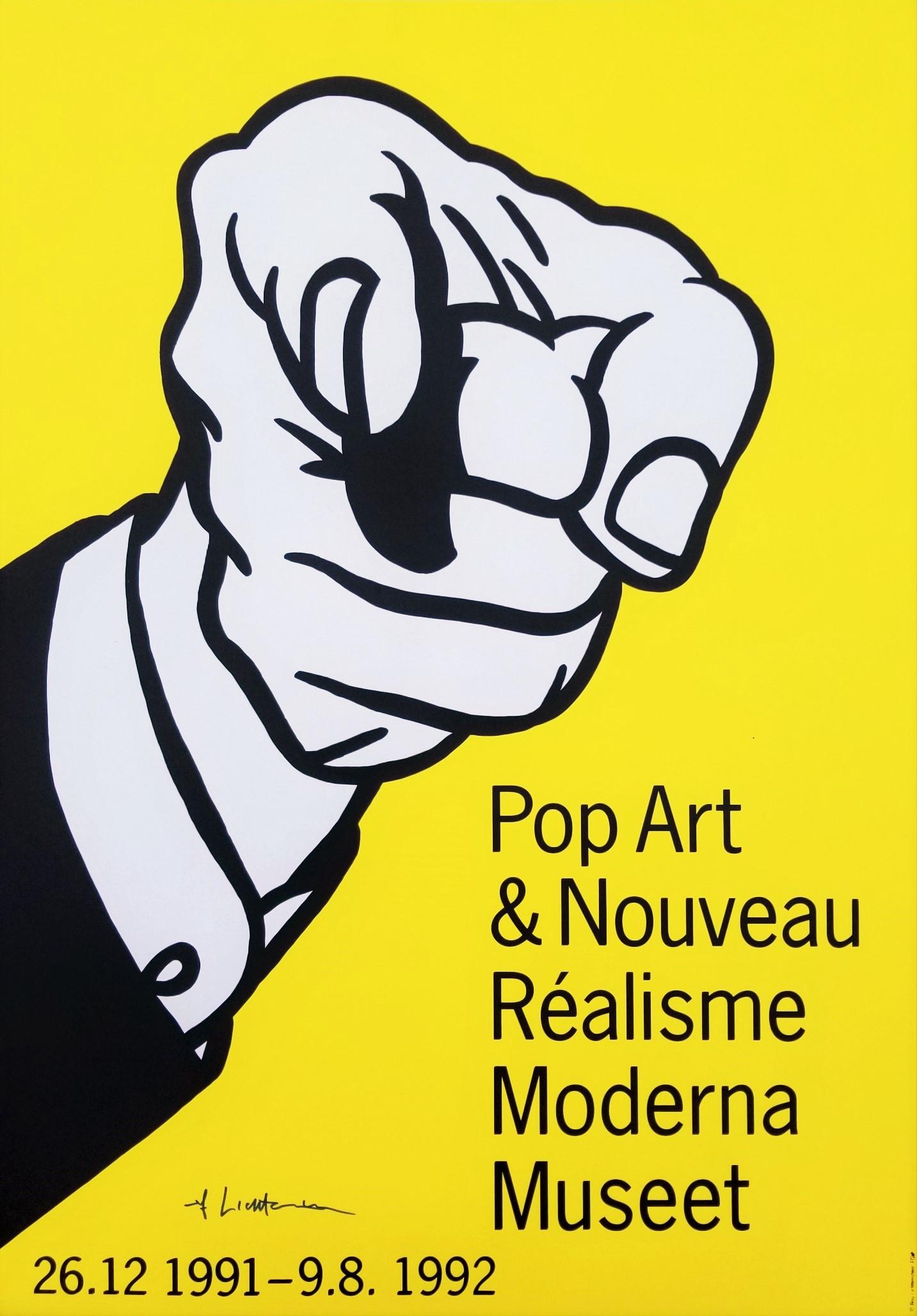Roy Lichtenstein Figurative Print - Pop Art & Nouveau Réalisme Moderna Museet (Finger Pointing) Poster (Signed)