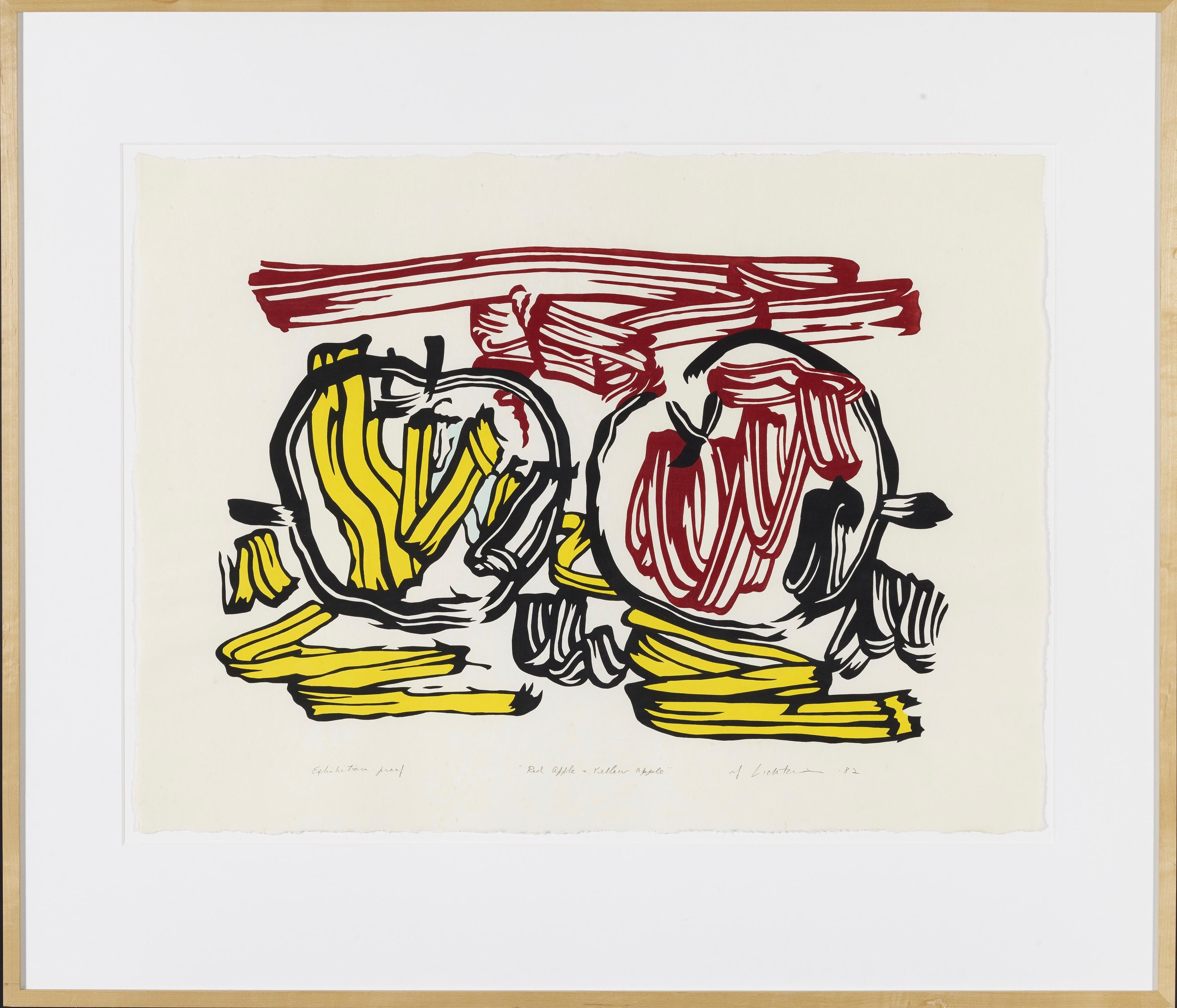 Roy Lichtenstein Figurative Print - Red Apple and Yellow Apple, Exhibition Proof