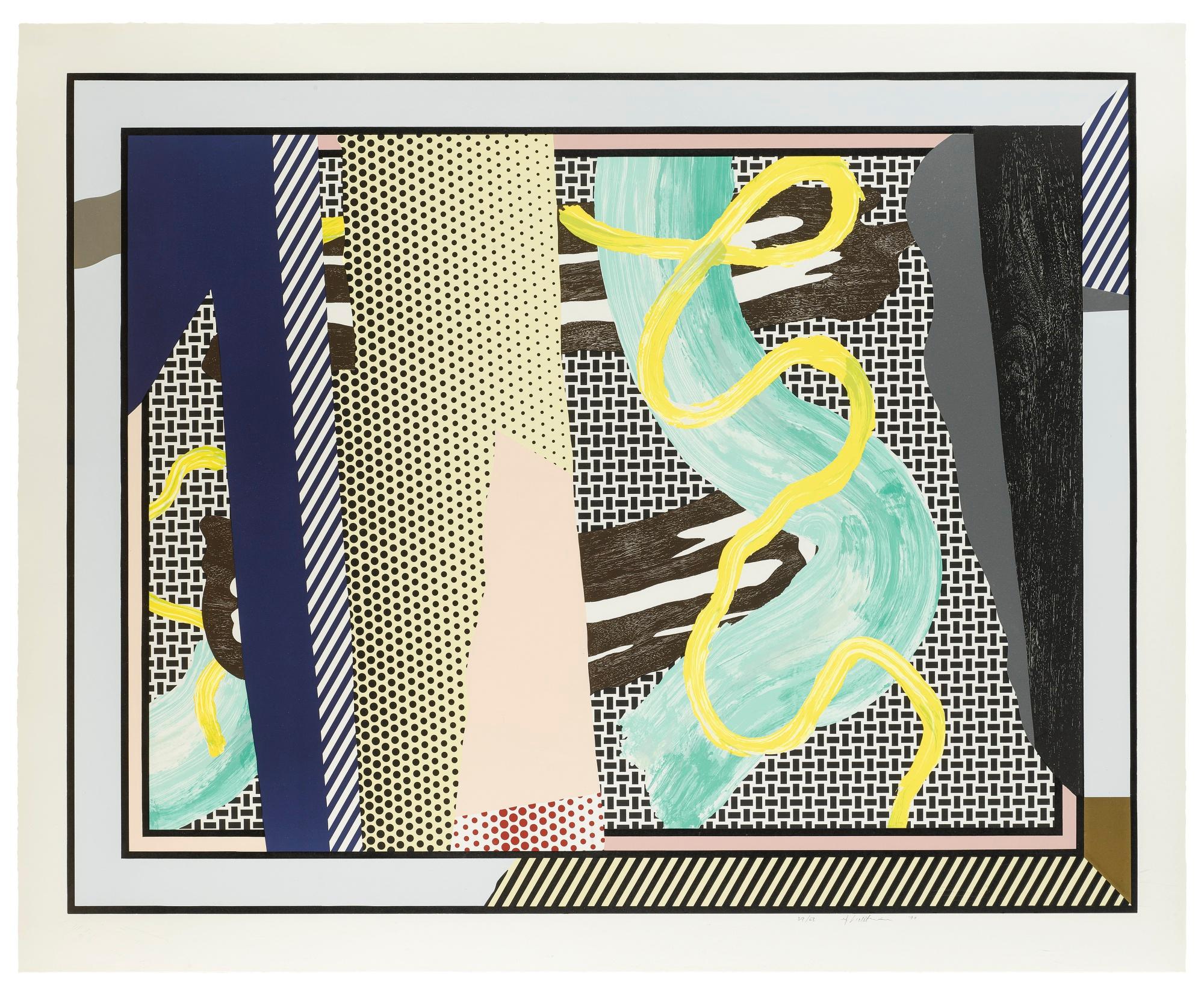 Figurative Print Roy Lichtenstein - Reflections sur les coups de pinceau, de la série Reflections