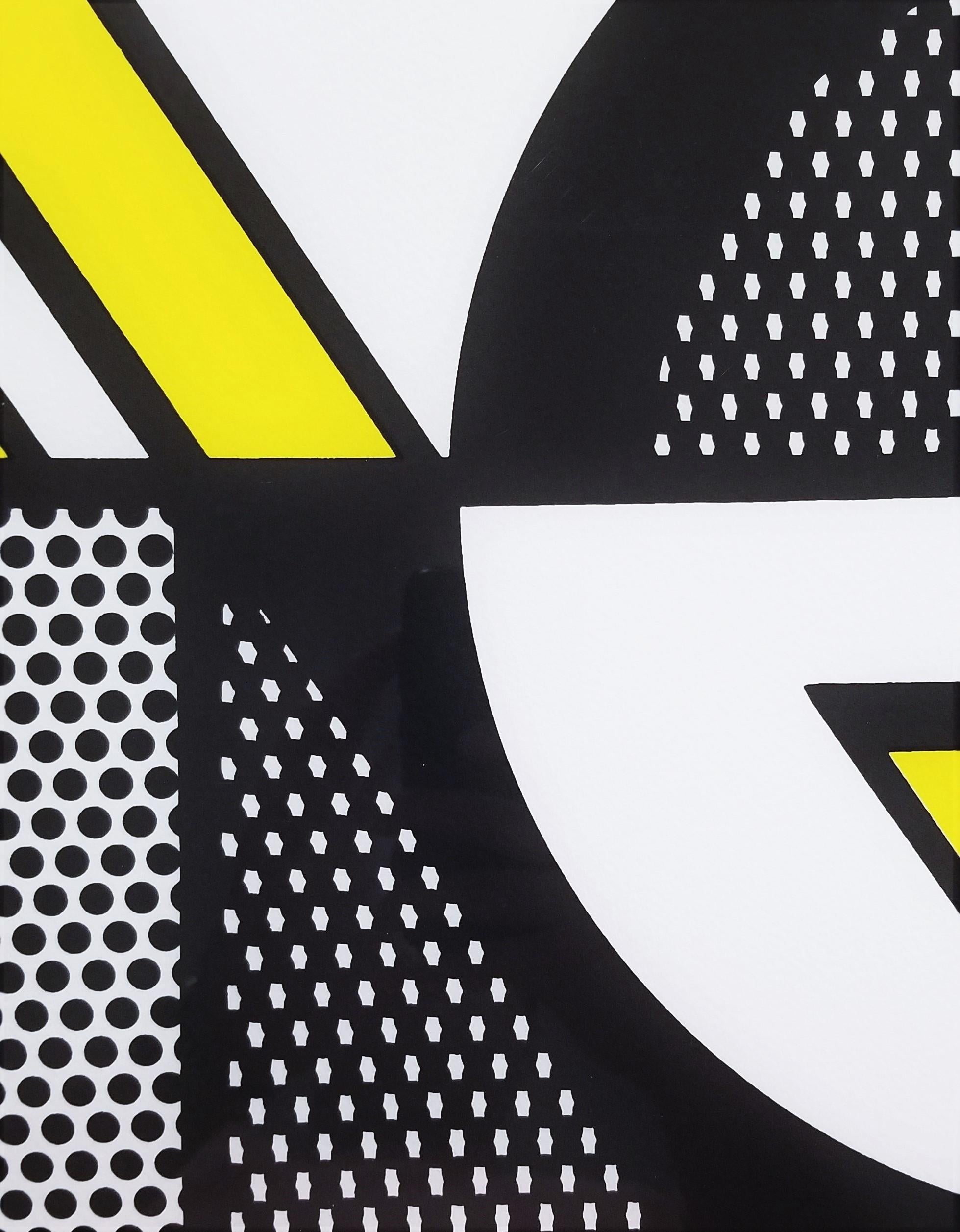 Repeated Design /// Pop Art Roy Lichtenstein Abstract Geometric Yellow Black NY For Sale 9