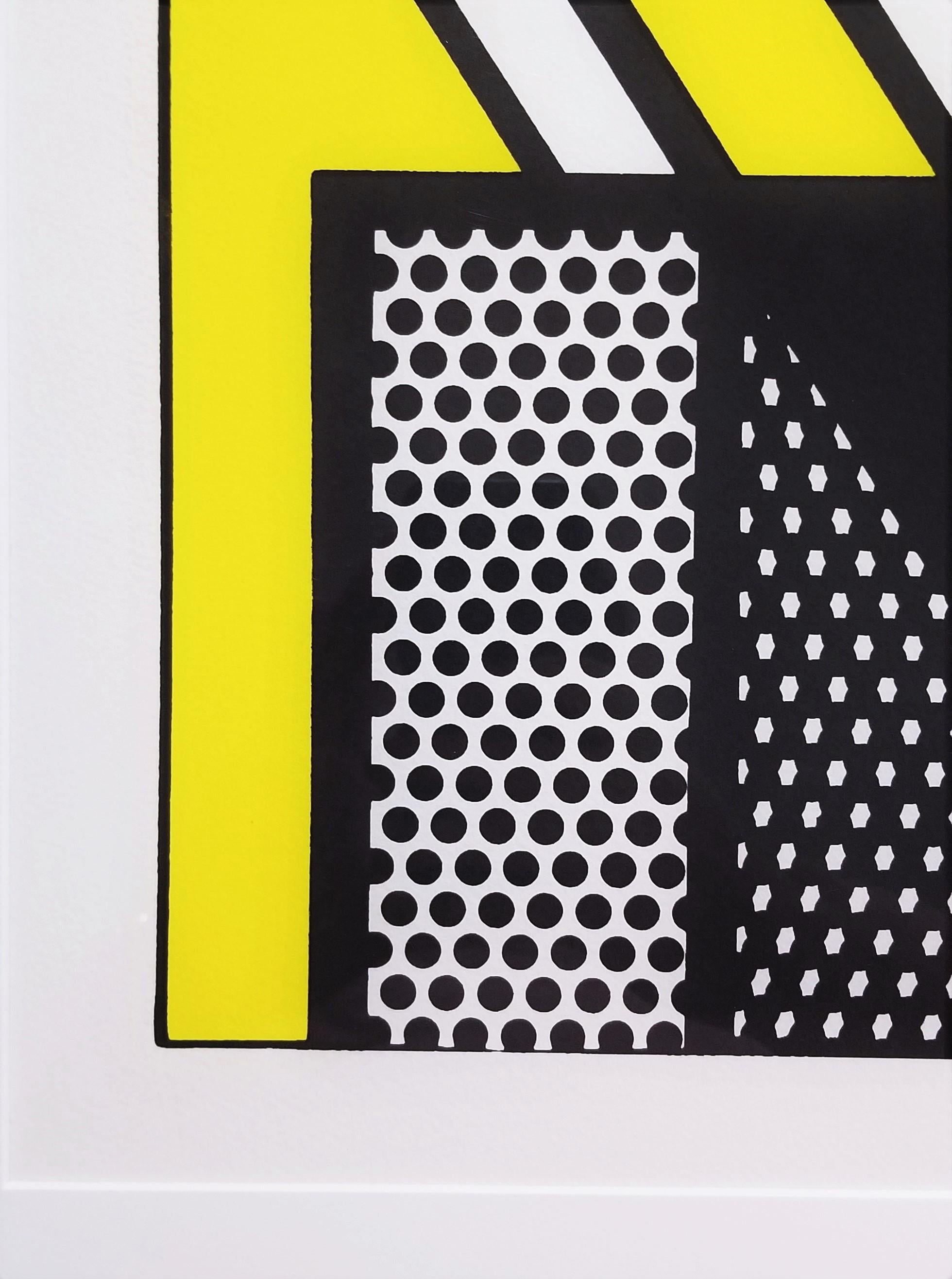 Repeated Design /// Pop Art Roy Lichtenstein Abstract Geometric Yellow Black NY For Sale 13