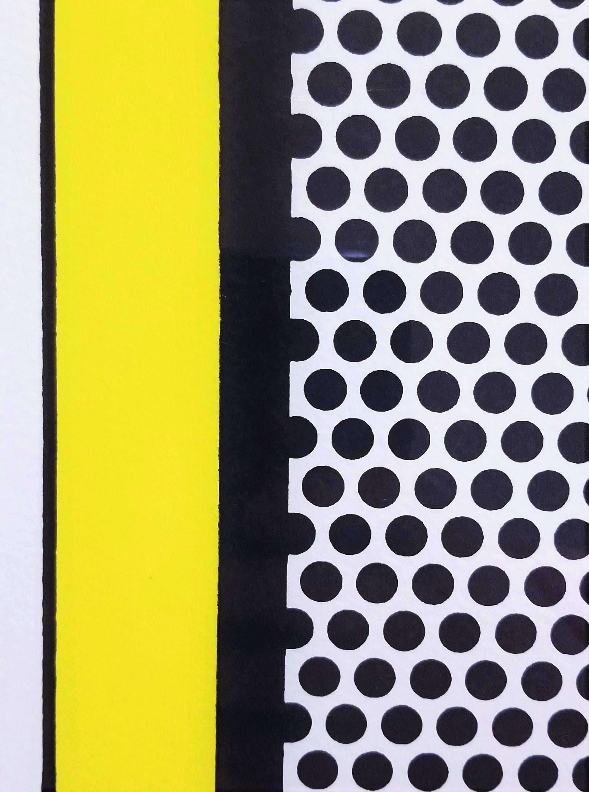 Repeated Design /// Pop Art Roy Lichtenstein Abstract Geometric Yellow Black NY For Sale 14