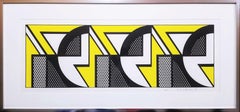 Repeated Design /// Pop Art Roy Lichtenstein Abstract Geometric Yellow Black NY