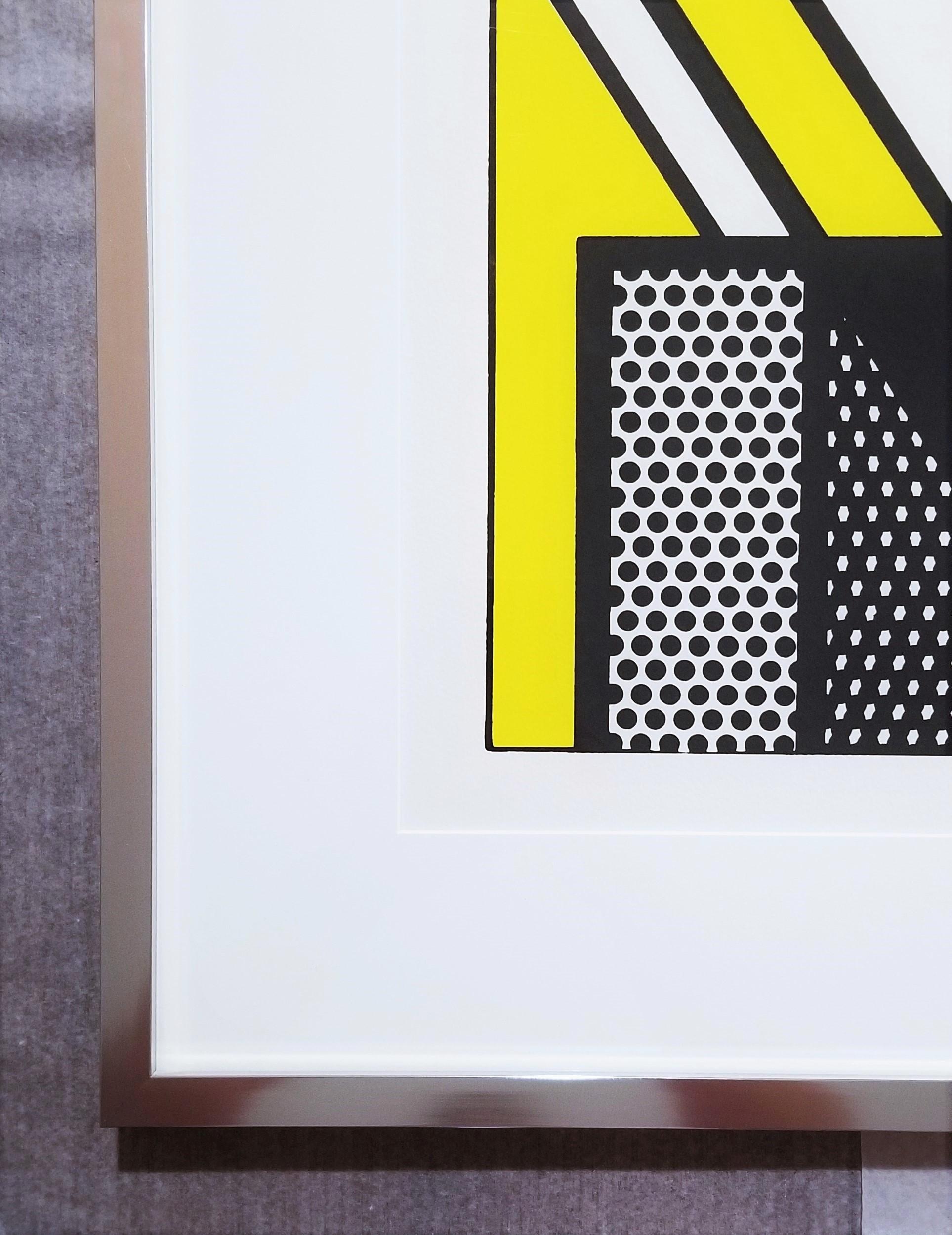 Repeated Design /// Pop Art Roy Lichtenstein Abstract Geometric Yellow Black NY For Sale 2