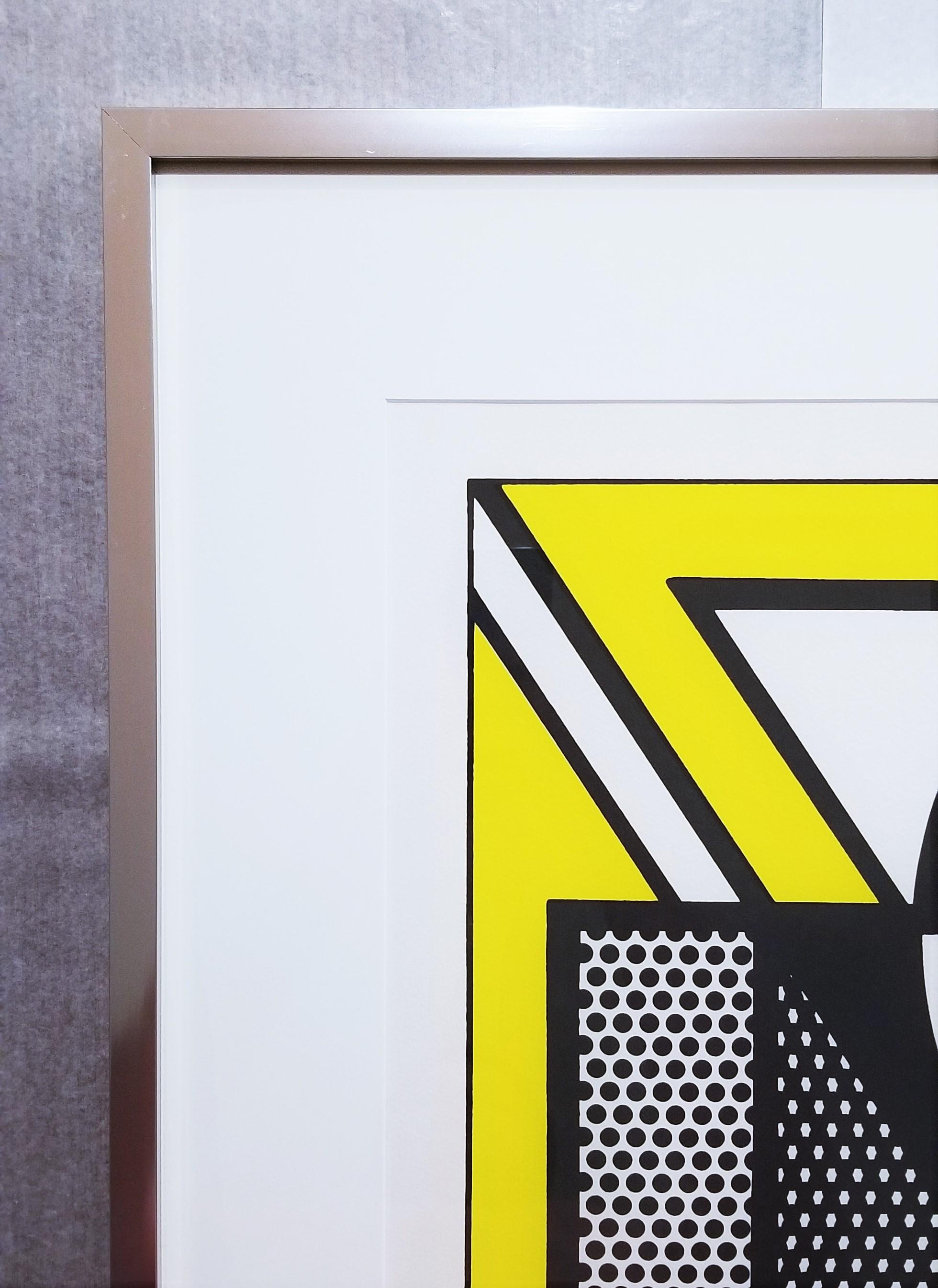 Wiederholtes Design /// Pop Art Roy Lichtenstein Abstrakt Geometrisch Gelb Schwarz NY im Angebot 3