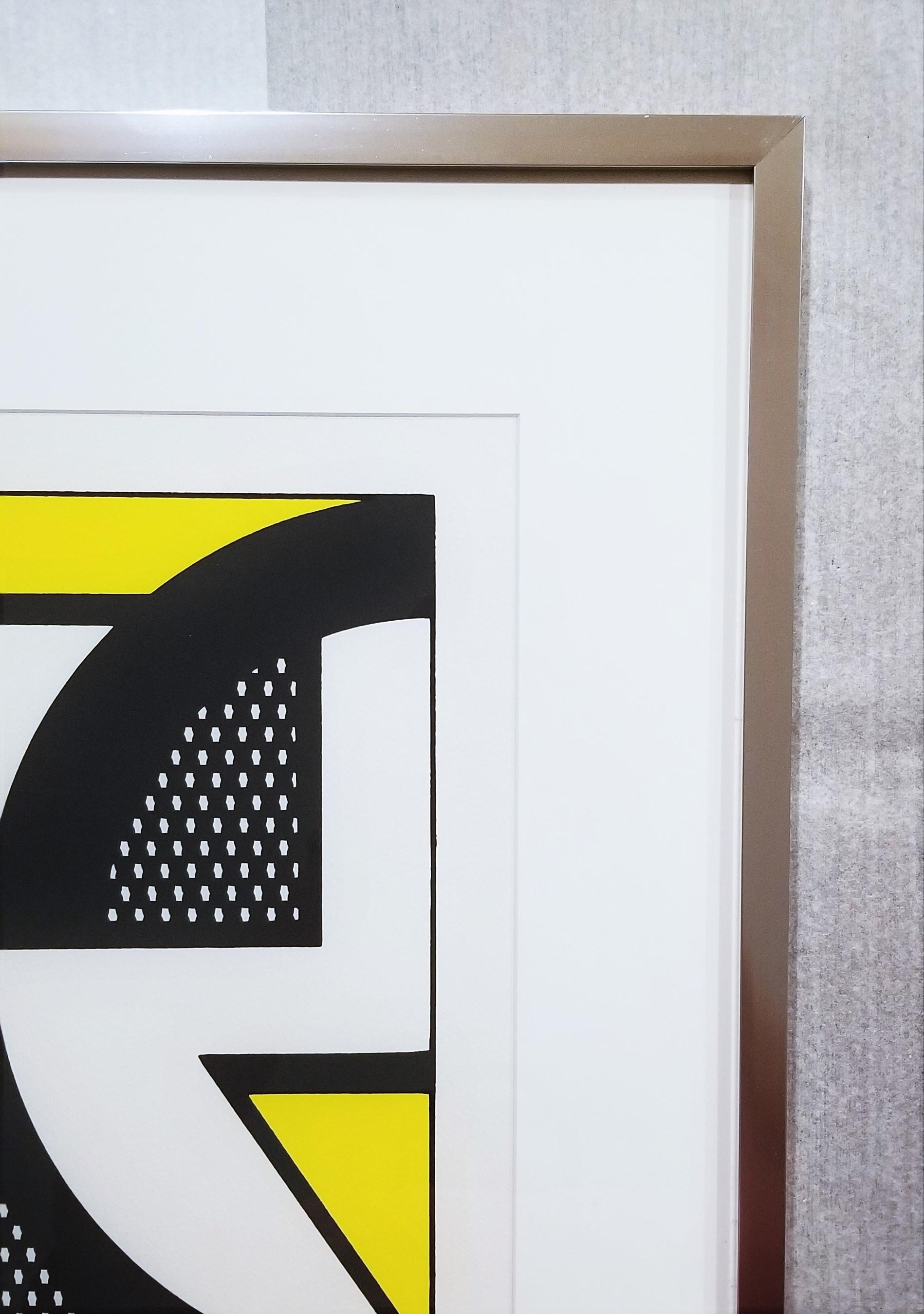 Repeated Design /// Pop Art Roy Lichtenstein Abstract Geometric Yellow Black NY For Sale 4