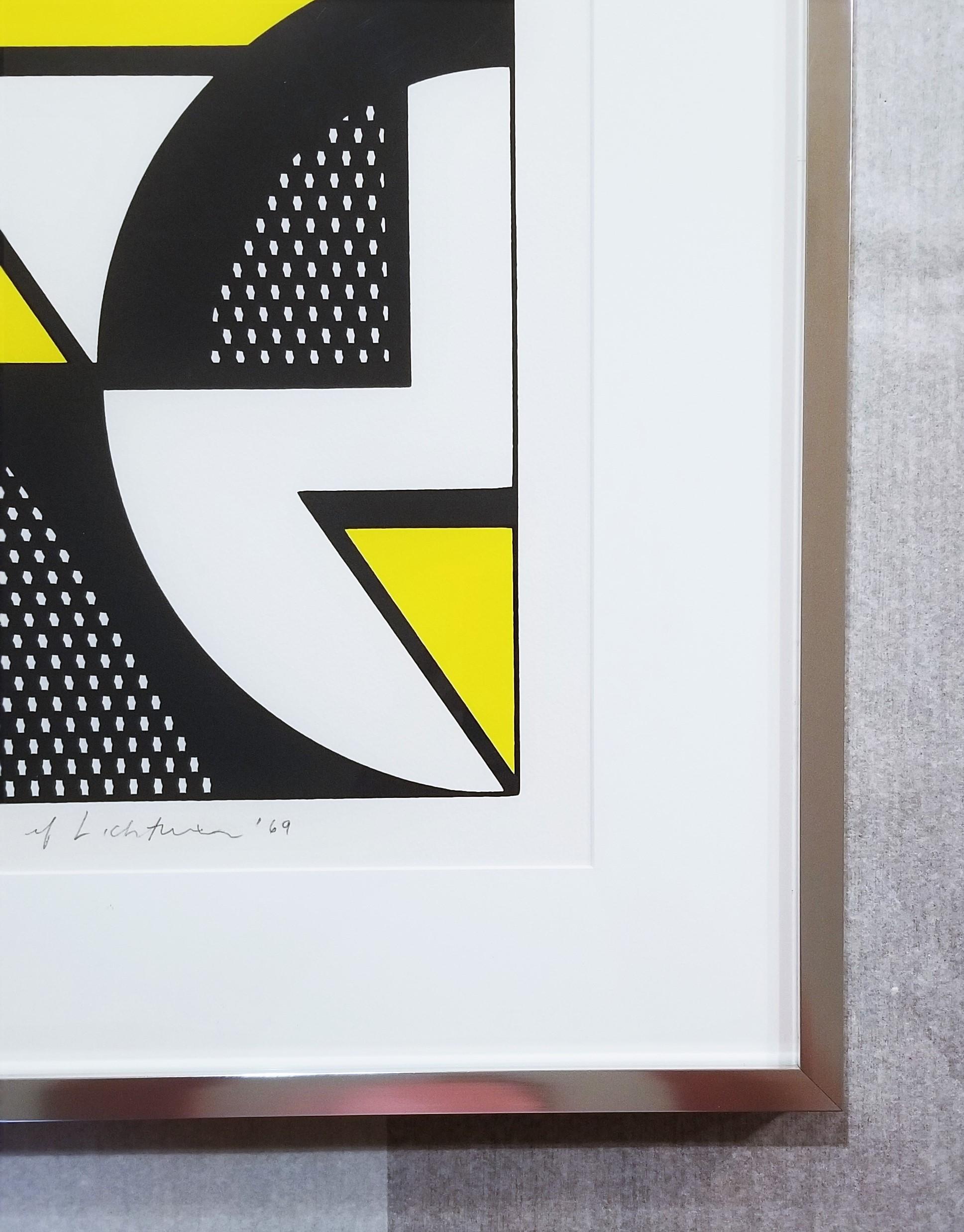 Repeated Design /// Pop Art Roy Lichtenstein Abstract Geometric Yellow Black NY For Sale 5