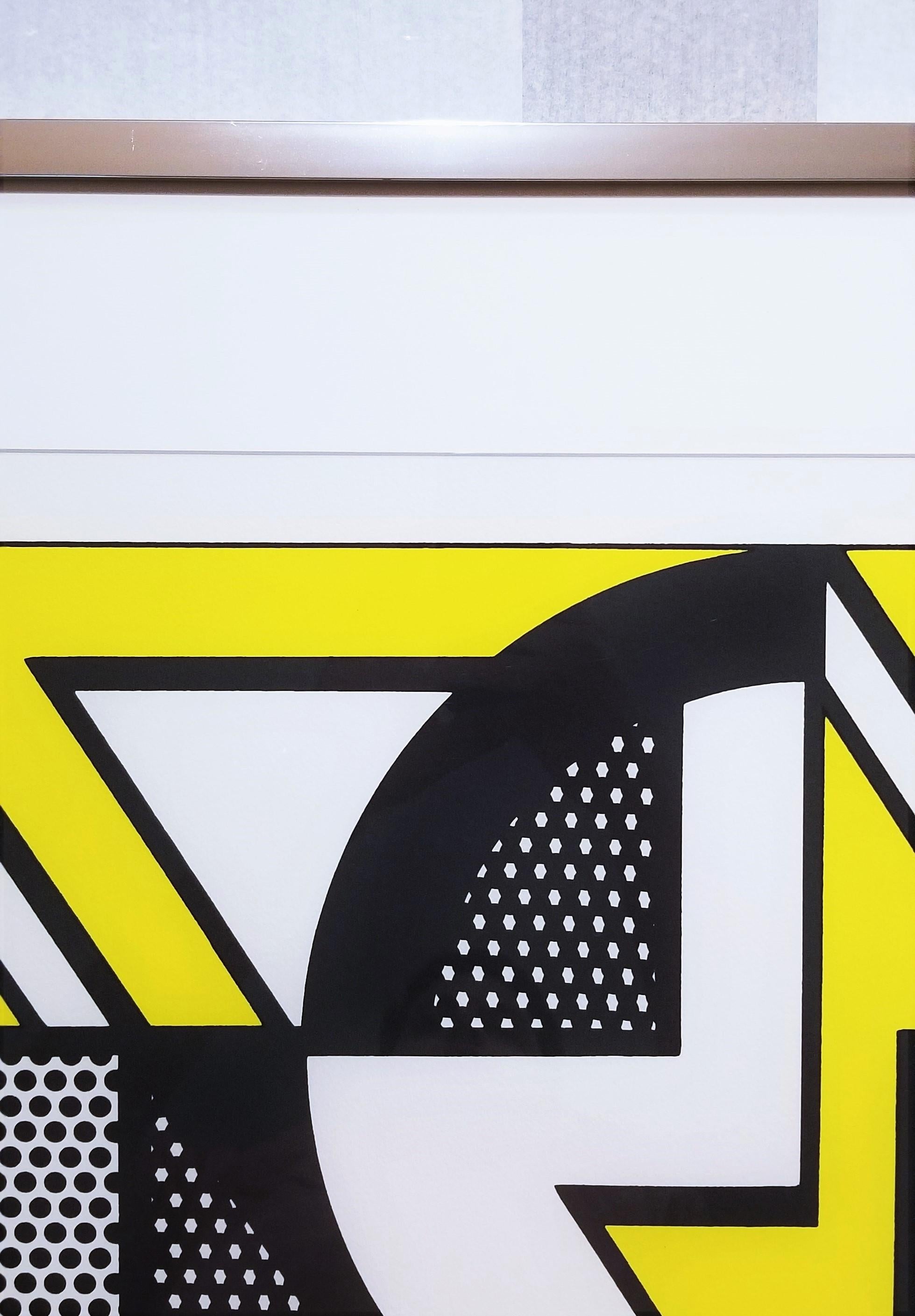 Repeated Design /// Pop Art Roy Lichtenstein Abstract Geometric Yellow Black NY For Sale 7