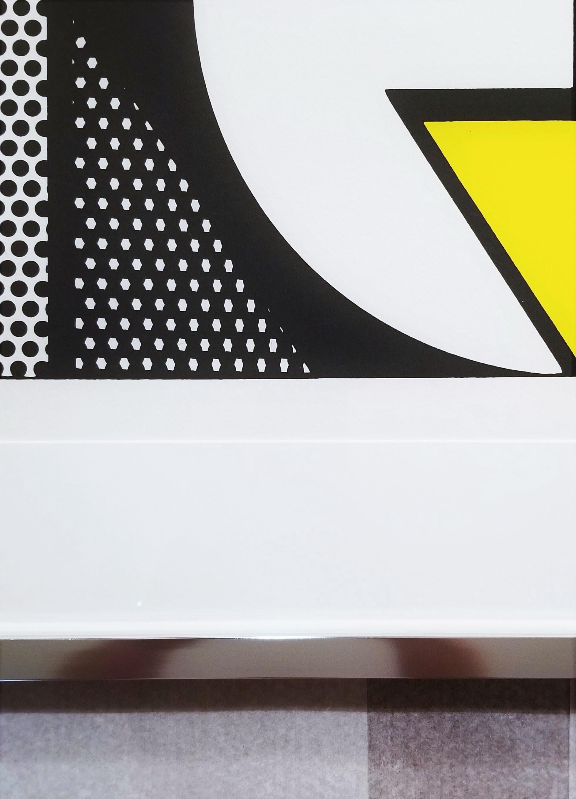 Repeated Design /// Pop Art Roy Lichtenstein Abstract Geometric Yellow Black NY For Sale 8