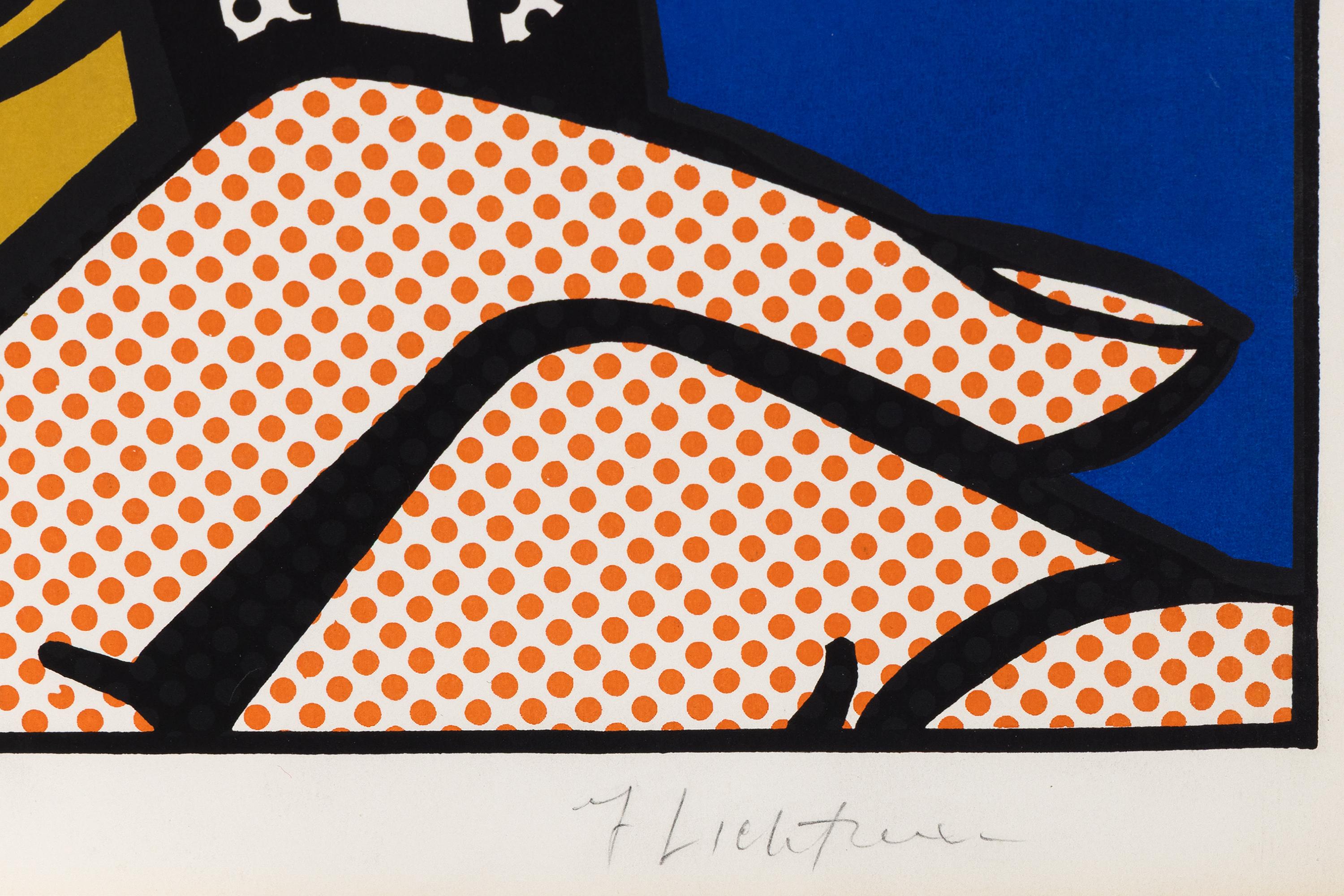 “Reverie” is a screenprint on wove paper by American Pop artist, Roy Lichtenstein from 1965. The work is edition 121/200 and signed lower right, “R. Lichtenstein”

Roy Lichtenstein's Reverie (1965) is a landmark screenprint that exemplifies the