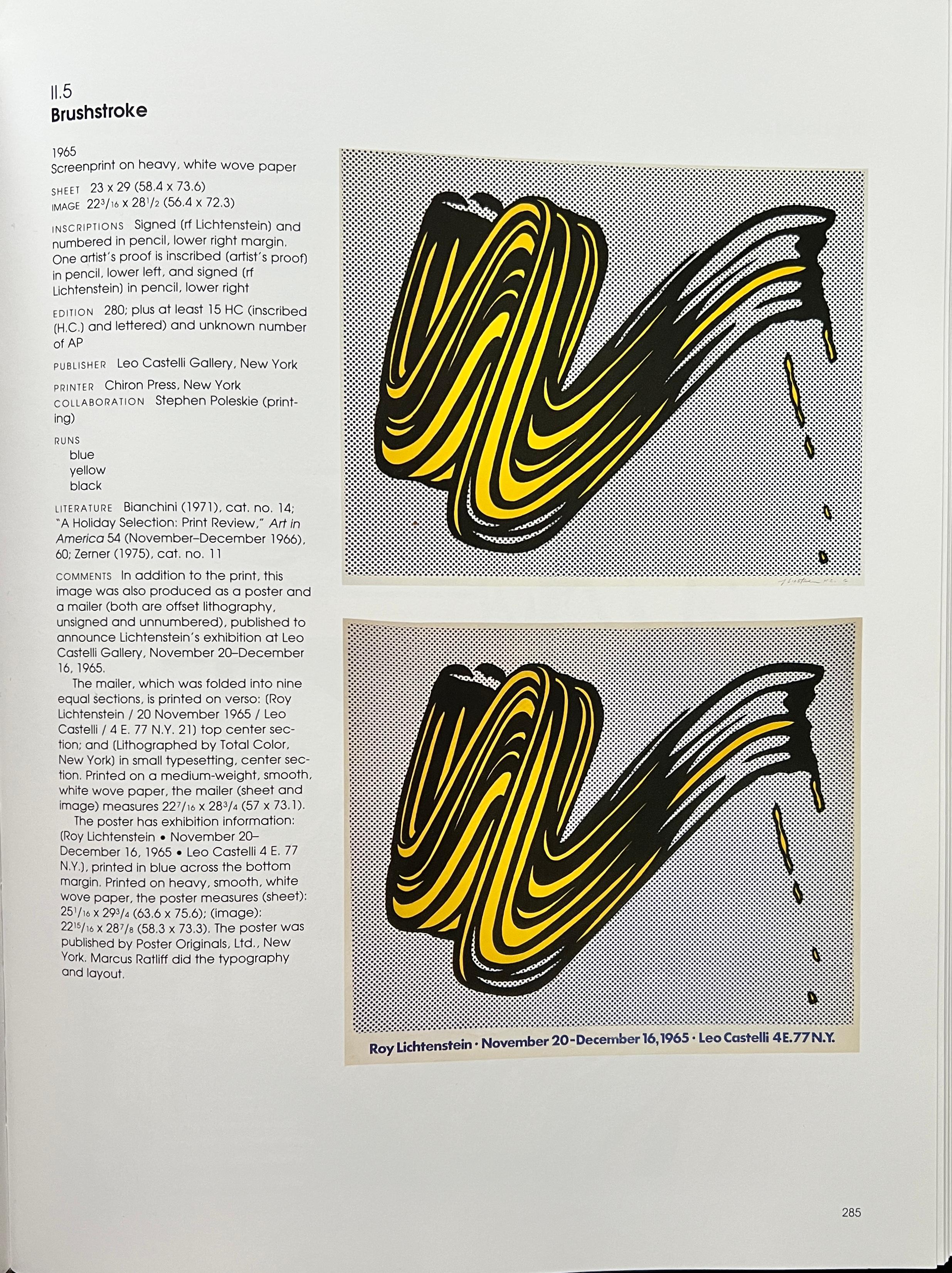 Roy Lichtenstein ( 1923 - 1997 ) – Brushstroke – hand-signed Screenprint  – 1965 For Sale 7