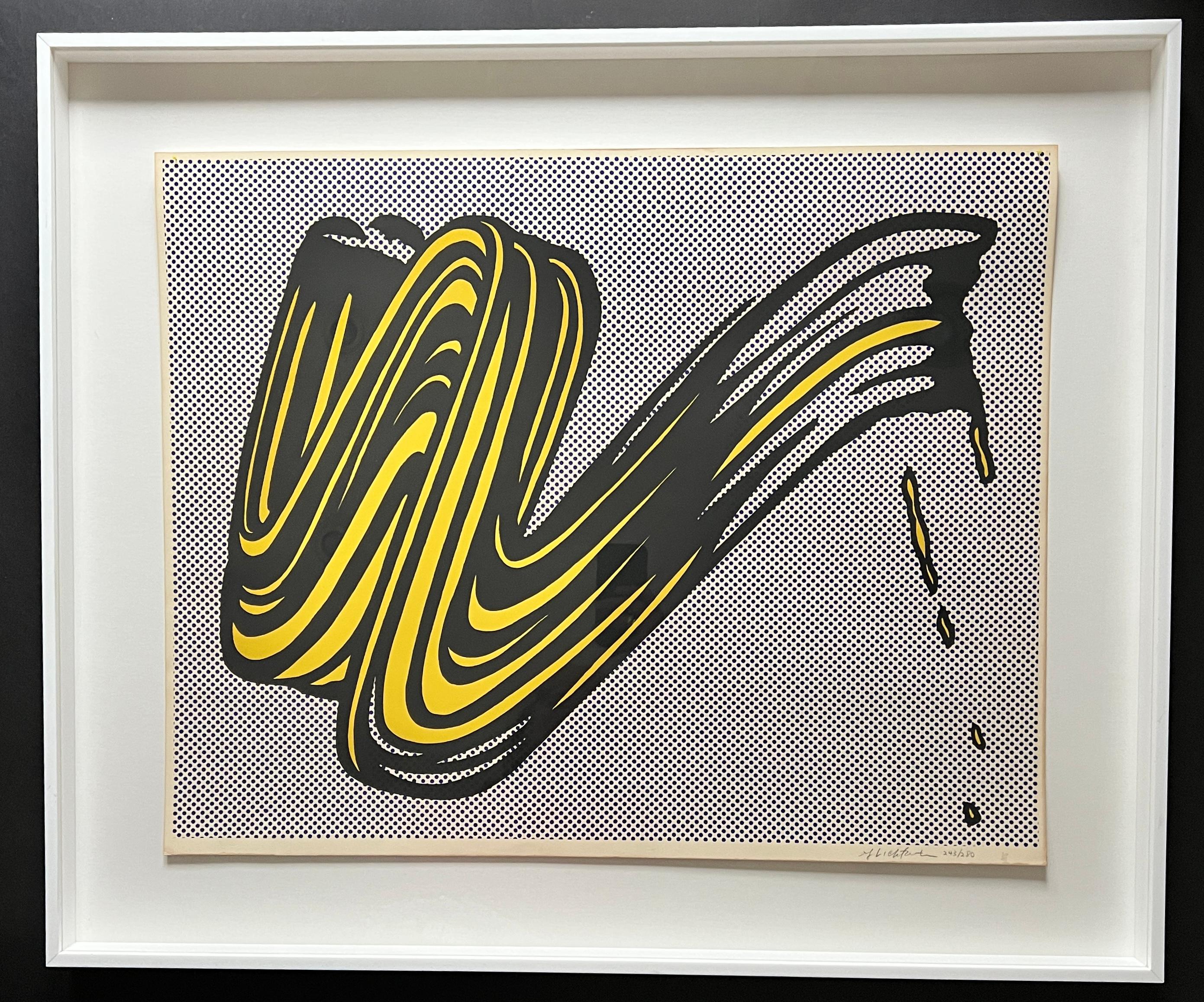 Roy Lichtenstein ( 1923 - 1997 ) - Brushstroke - sérigraphie signée de sa main  - 1965