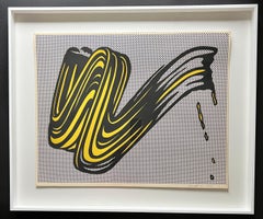 Roy Lichtenstein ( 1923 - 1997 ) - Brushstroke - sérigraphie signée de sa main  - 1965