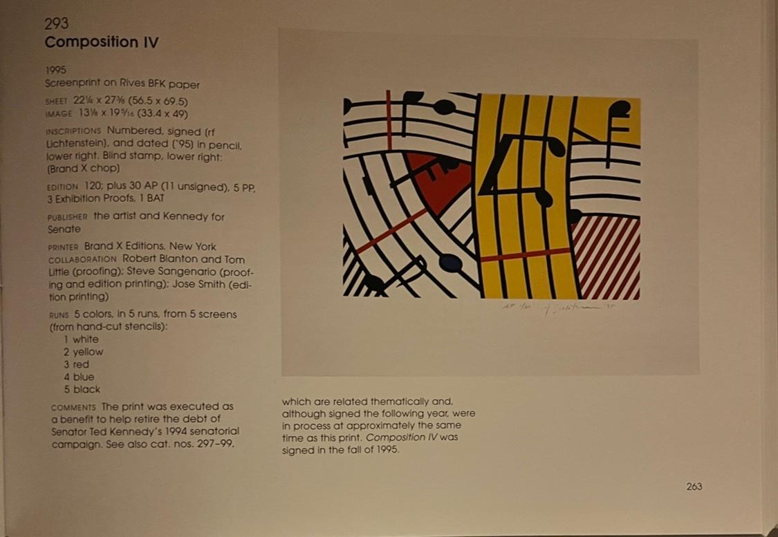 Roy Lichtenstein ( 1923 -1997 ) – Composition IV – hand-signed Screenprint -1995 9