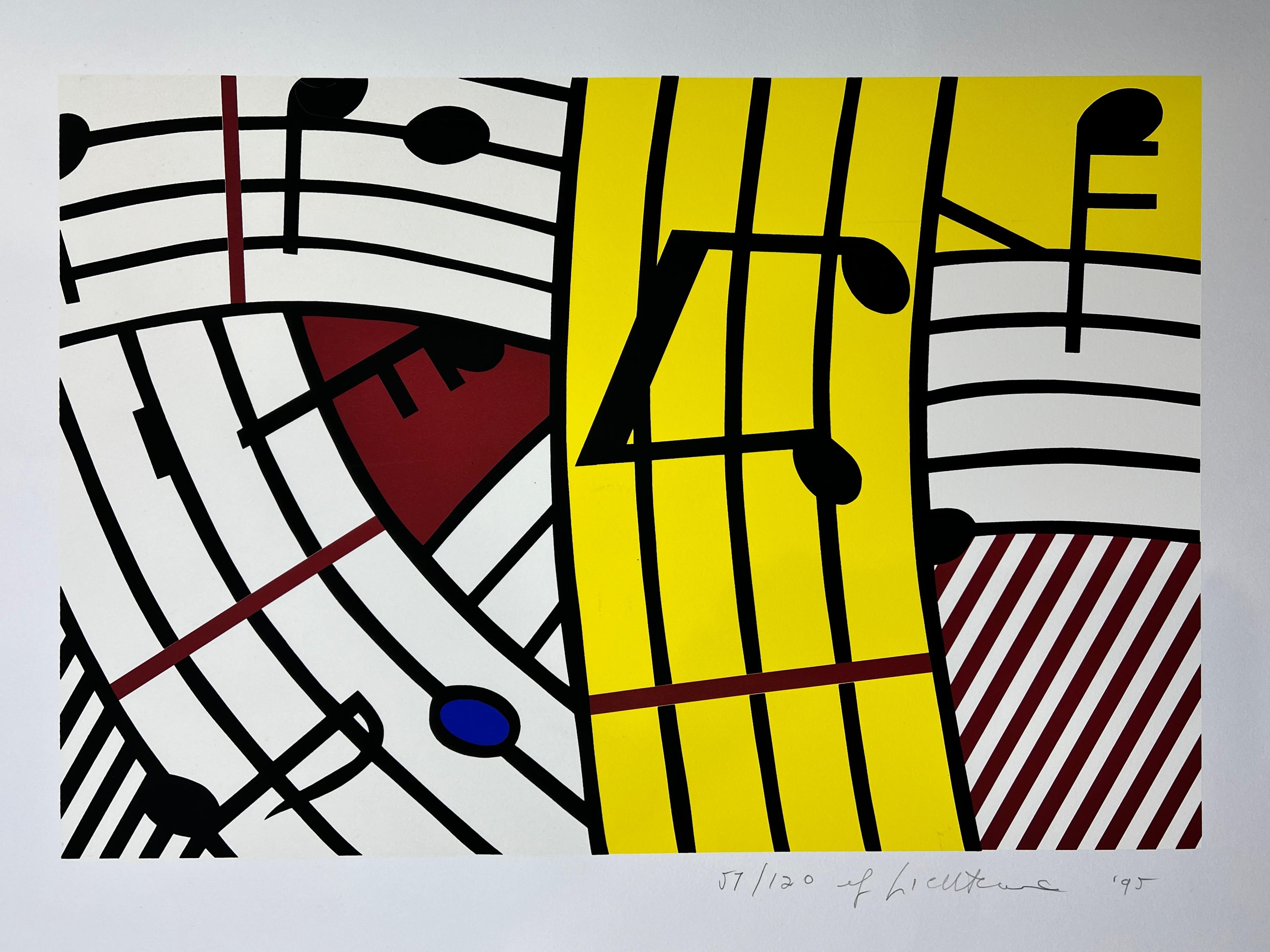 Roy Lichtenstein ( 1923 -1997 ) – Composition IV – hand-signed Screenprint -1995 3