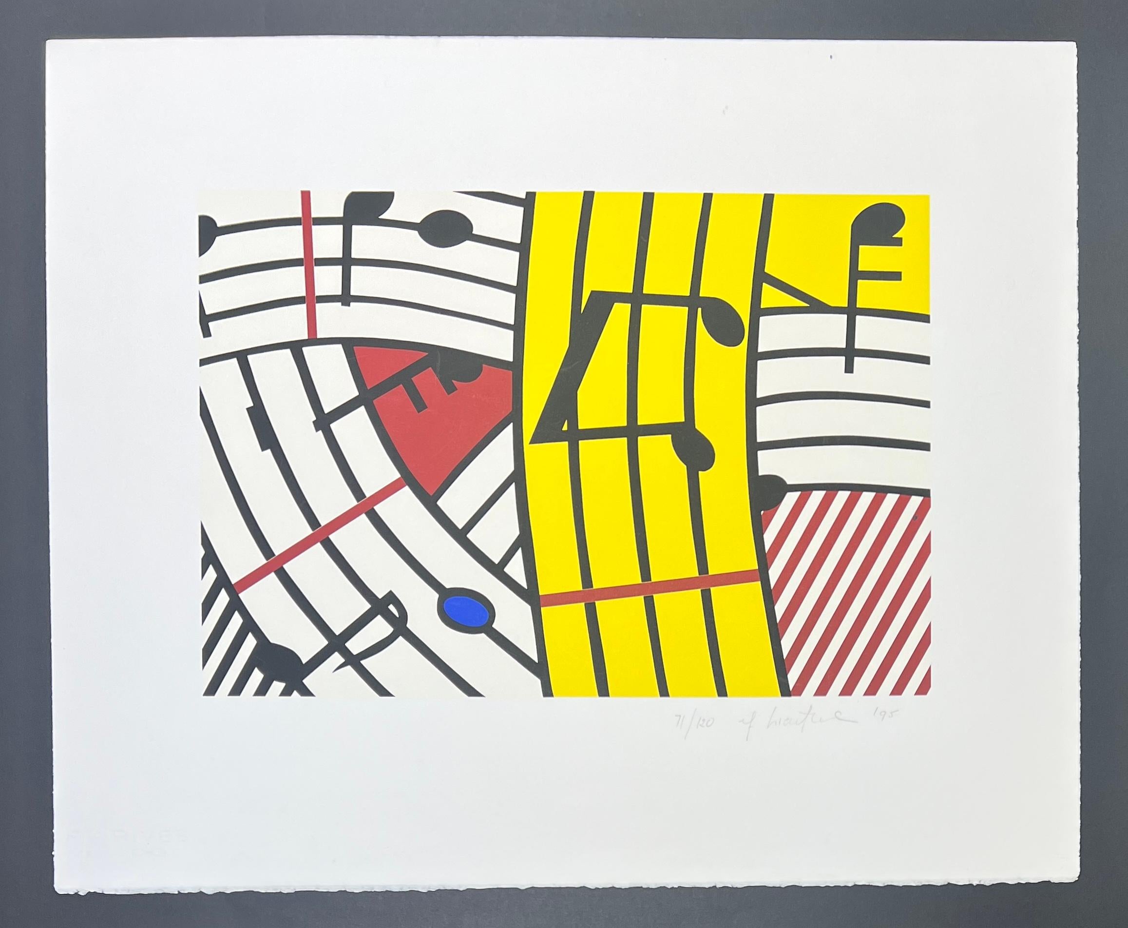Roy Lichtenstein ( 1923 -1997 ) –  Composition IV  - Screenprint on Rives BFK For Sale 1