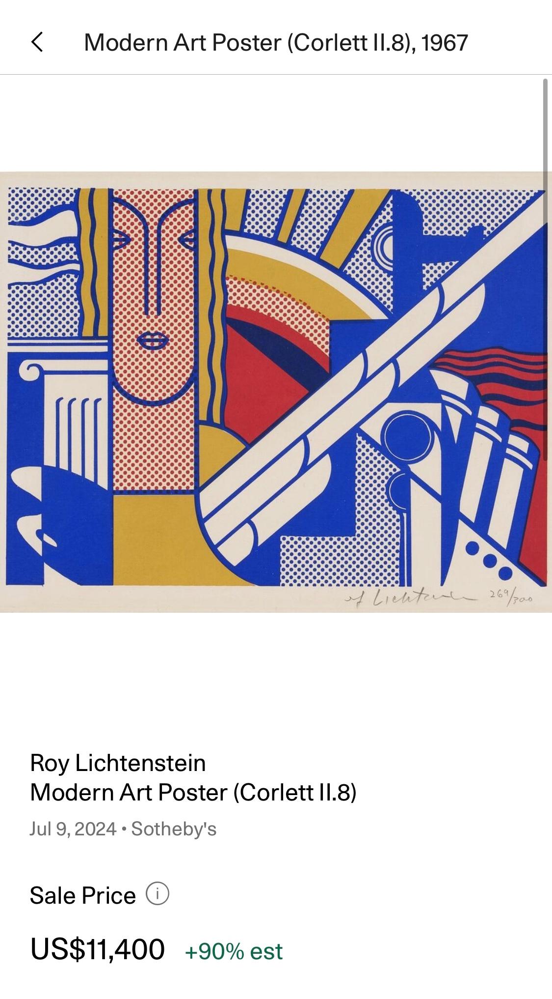 Roy Lichtenstein (1923-1997) - Serigrafía sobre papel liso, marfil - 1967 en venta 3