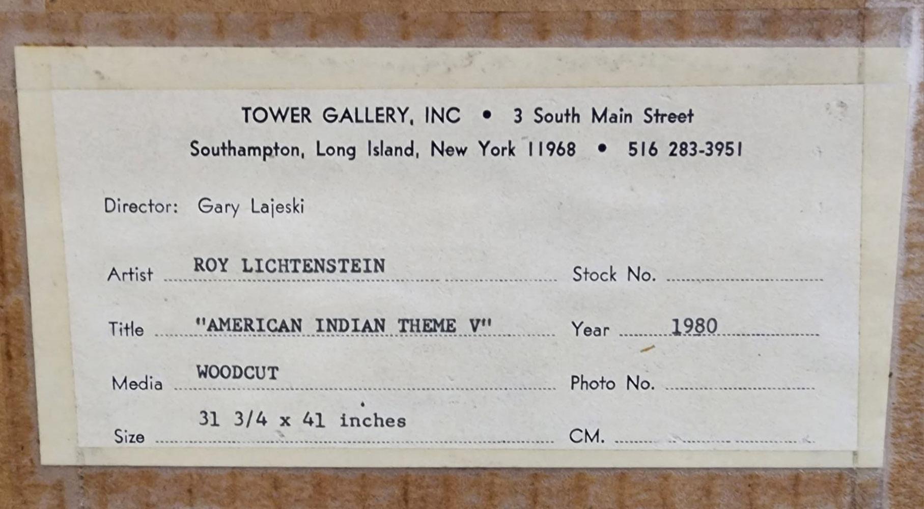 Roy Lichtenstein „American Indian Theme V (C. 164)“ 1980 Holzschnitt 4