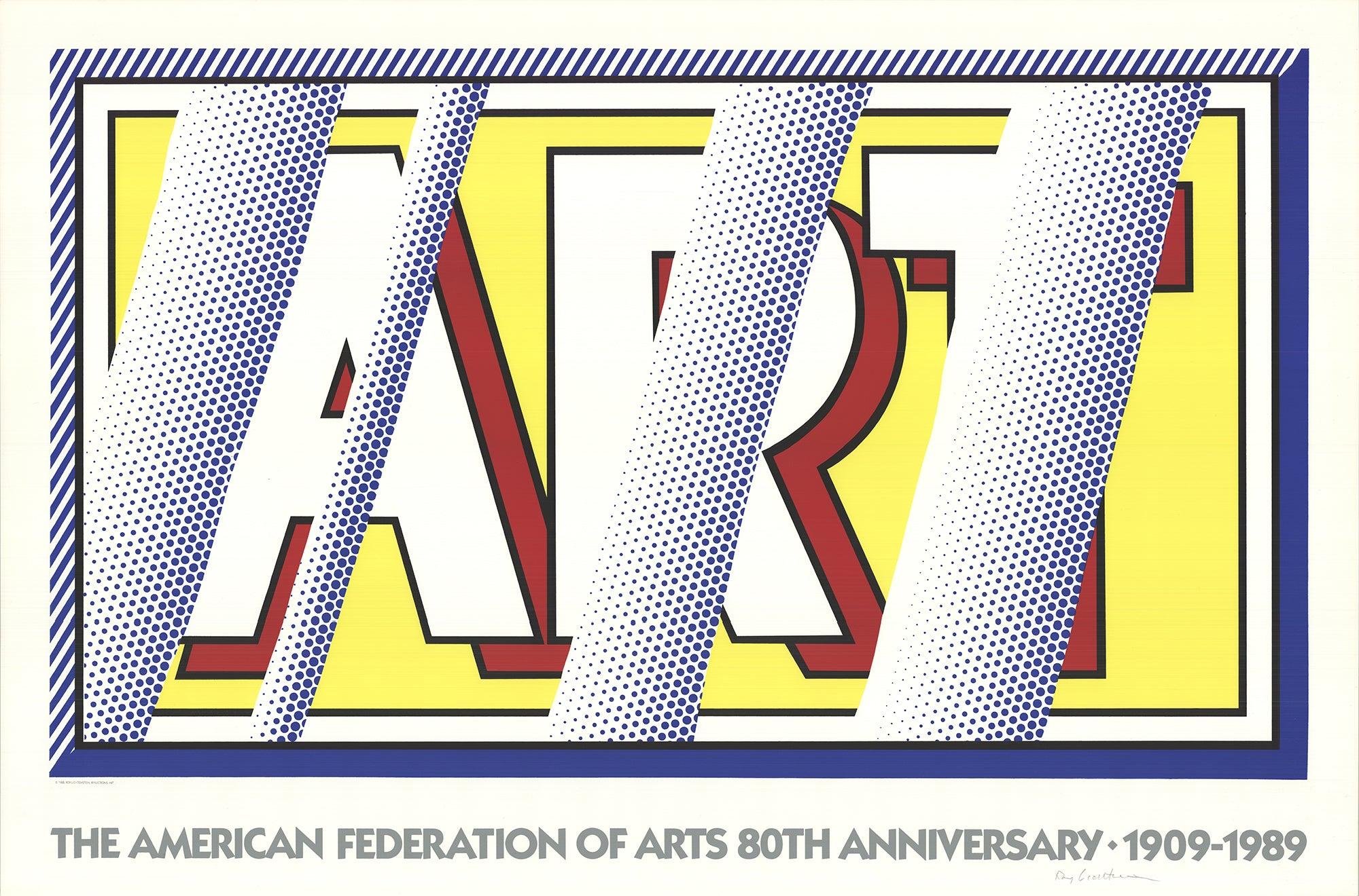 Serigrafía de edición limitada firmada a mano por Roy Lichtenstein para el Proyecto Poesía, una organización líder en la promoción de la poesía en EE.UU. Con sede en la Iglesia de San Marcos del East Village de Nueva York, organiza lecturas