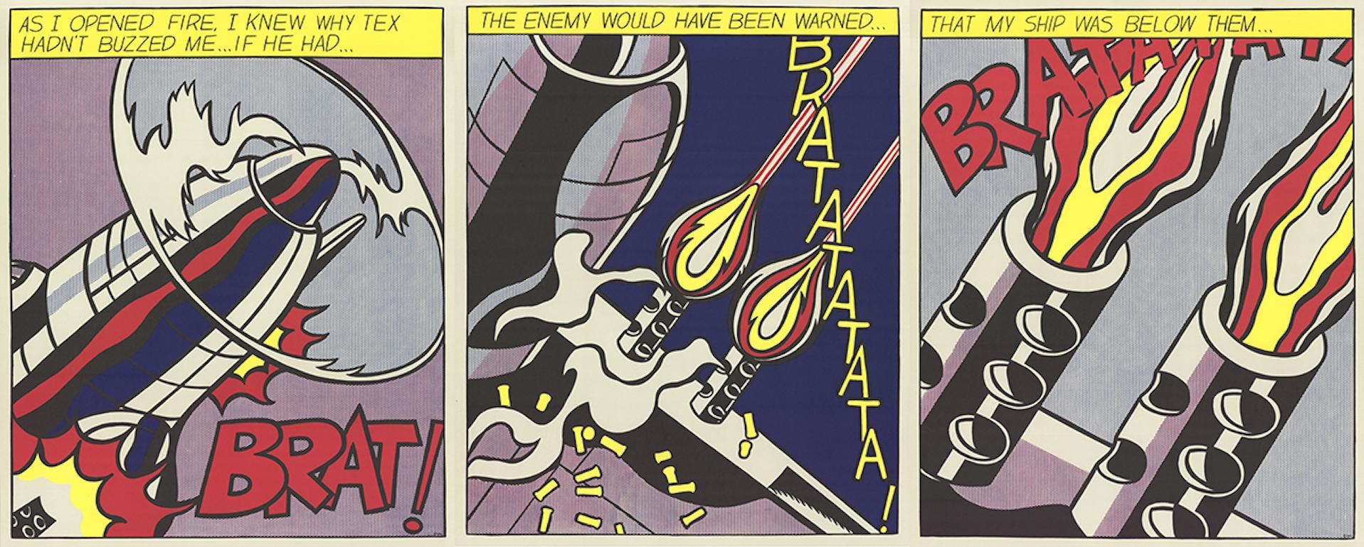 Roy Lichtenstein-As I Opened Fire (Triptych)-FOURTH EDITION