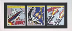 Vintage ROY LICHTENSTEIN 'AS I OPENED FIRE' TRIPTYCH SET OF 3, SIGNED (RIGHT PANEL) 1966