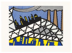 Vintage Roy Lichtenstein Bayonne en Entrant dans NYC Hand Signed New Fall of America