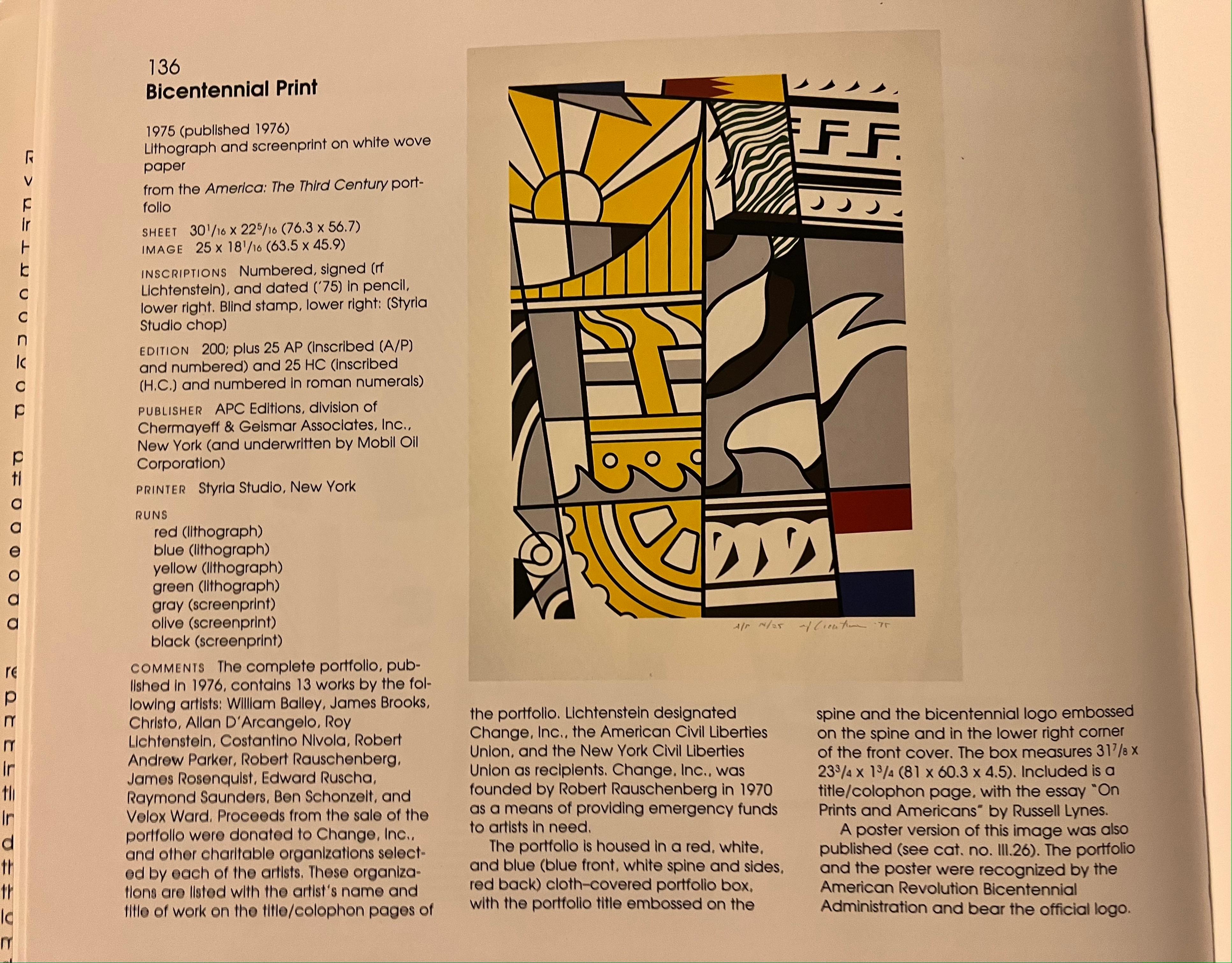  Roy Lichtenstein - Bicentennial Print - hand-signed Lithograph and Screenprint  3