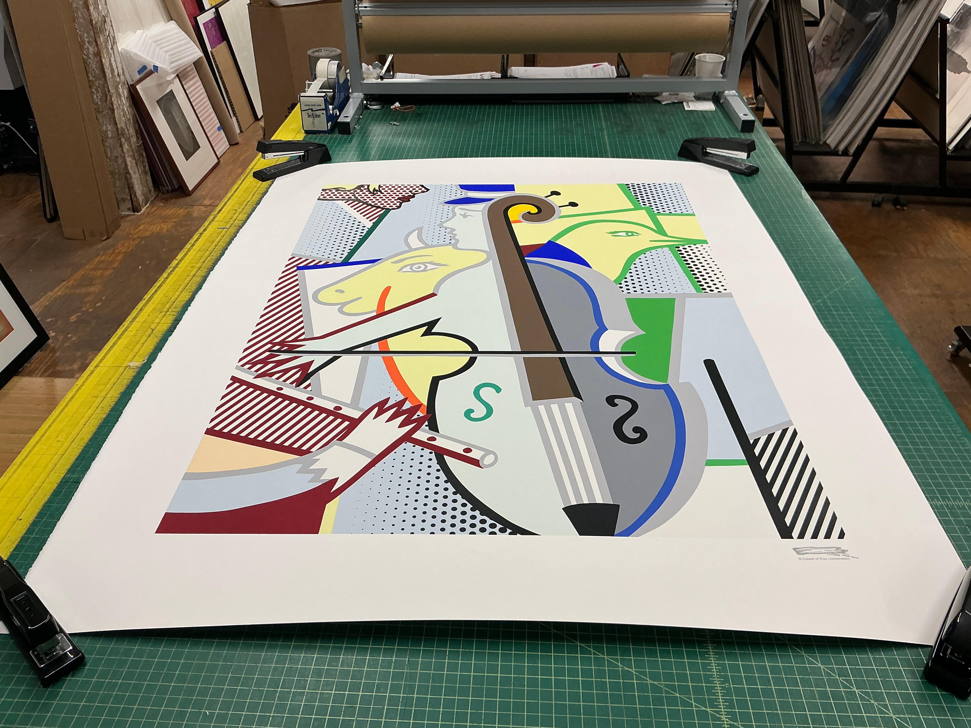 Roy Lichtenstein 'Cubist Cello' 1997- Serigraph For Sale 5