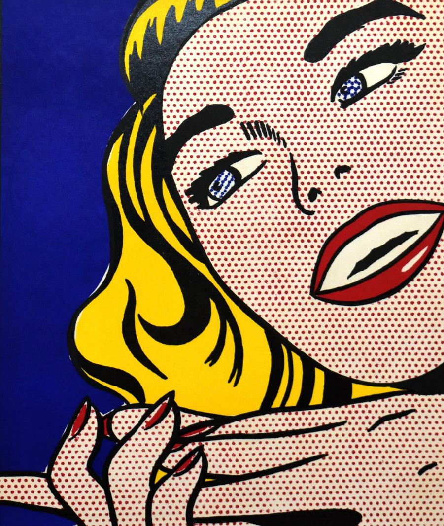 Artistics : Roy Lichtenstein
Titre : Fille
Portefeuille : 1¢ Life
Support : Lithographie sur papier vélin blanc
Date : 1964
Edition : 2000
Taille du cadre : 20 3/4" x 18 5/8"
Taille de la feuille : 16 1/4" x 11 1/2"
Taille de l'image : 12 3/4" x 10