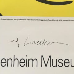 Roy Lichtenstein 'Mädchen mit Haarband' Signiert:: Guggenheim Ausstellungsplakat