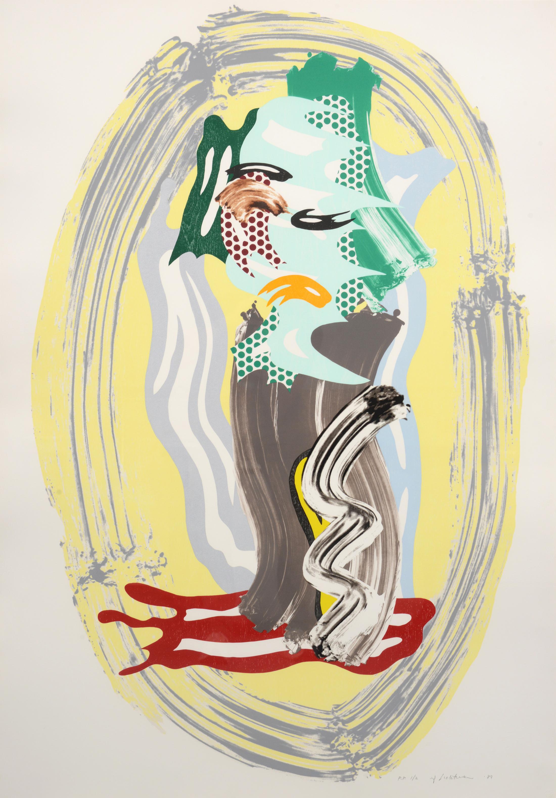 Artistics/Designer ; Fabricant : Roy Lichtenstein (Américain, 1923-1997)
Marque(s) ; notes : signé, cachet aveugle, marque(s) ; PP 1/2 à part de l'édition de 60 ; 1989
MATERIAL : lithographie, gravure à la cire, gravure sur bois et sérigraphie sur