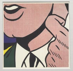 Roy Lichtenstein Half Face with Collar Impression offset, encadrée, 1993