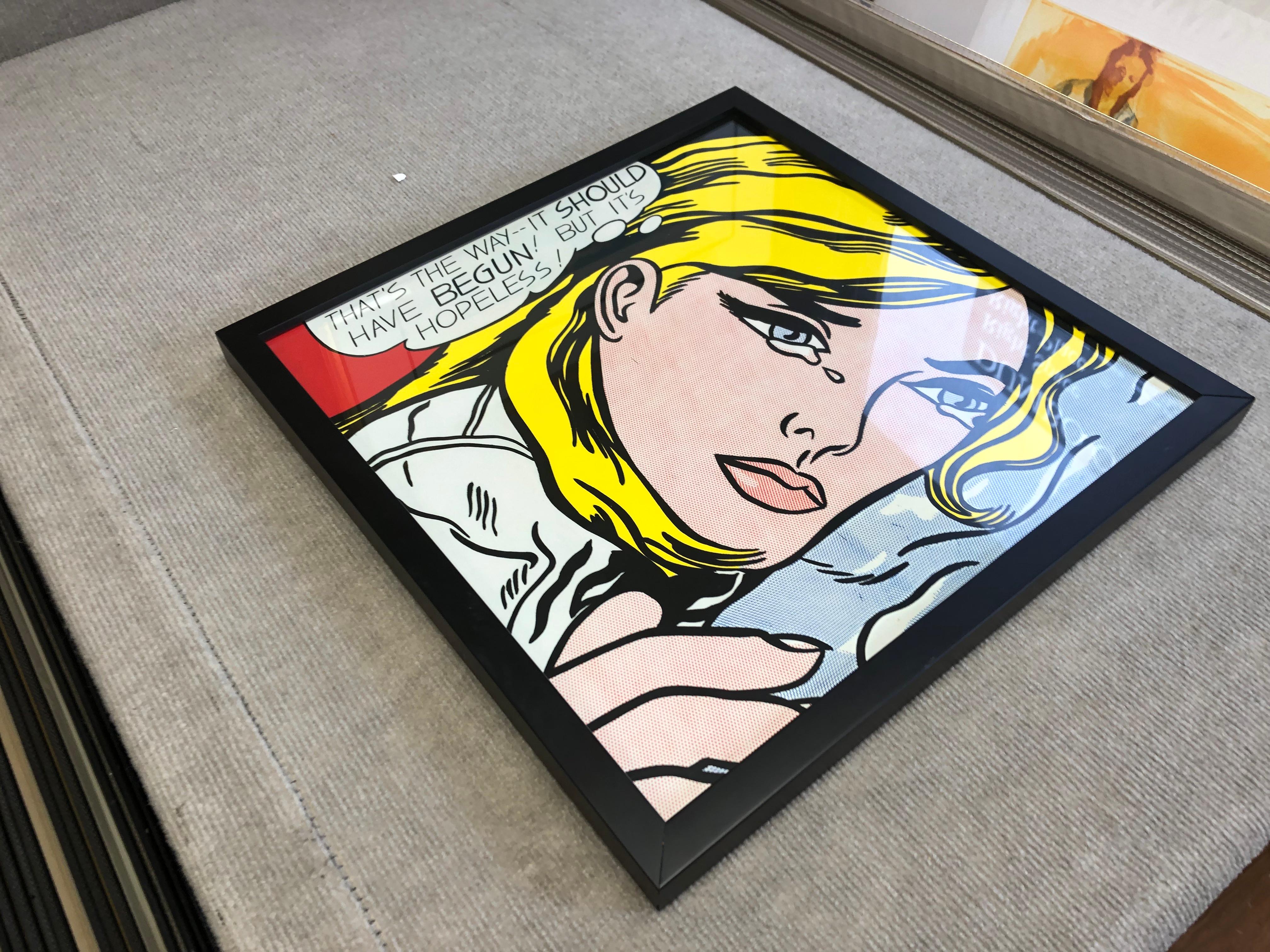 Roy Lichtenstein 'Hopeless!' FRAMED For Sale 1
