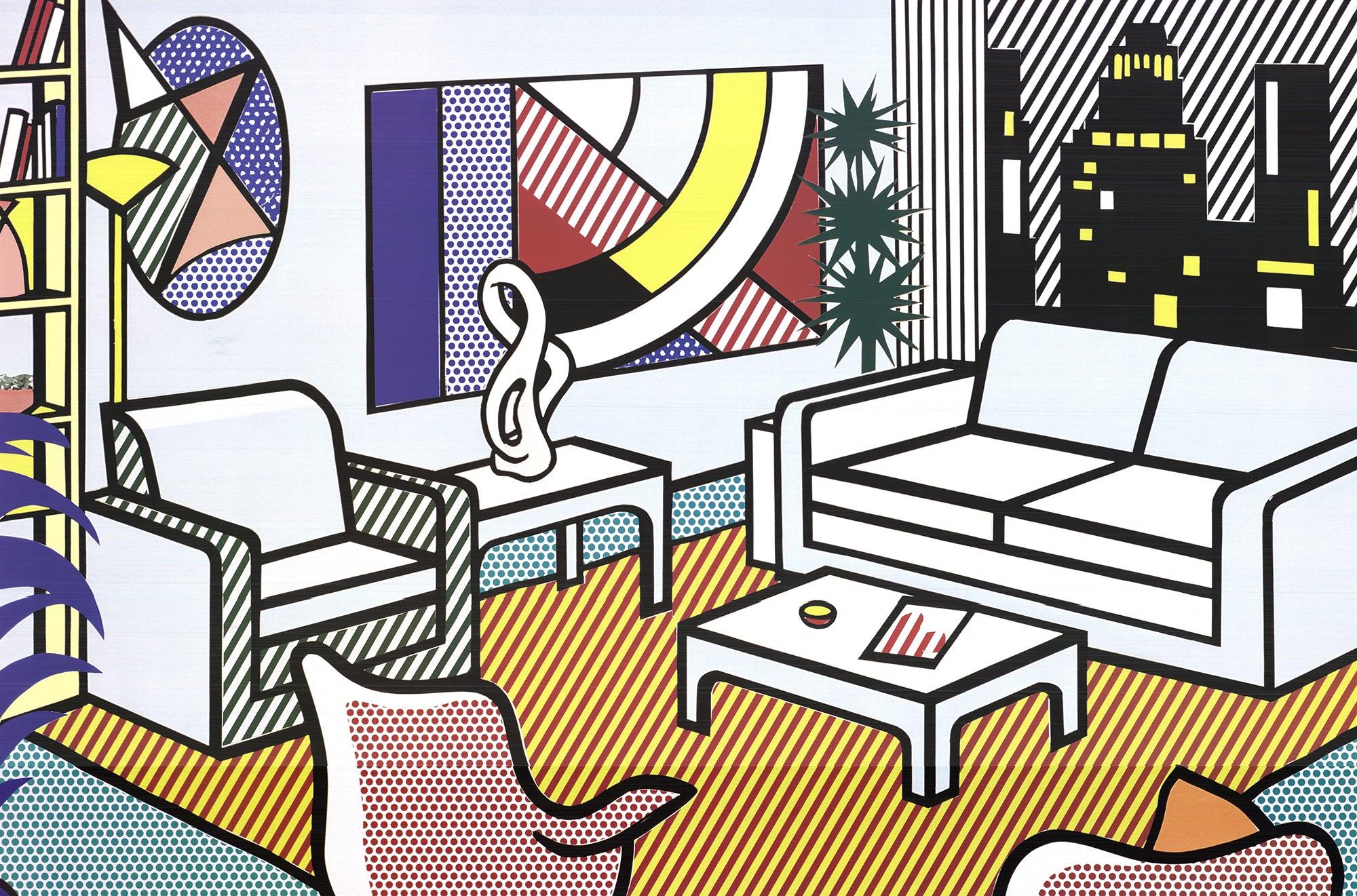 Roy Lichtenstein 'Interior with Skyline, Collage for Painting' First Edition For Sale 2