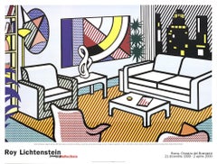 Roy Lichtenstein 'Interior con horizonte, collage para pintura' Vintage Pop Art