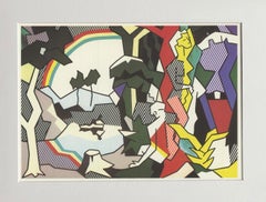 Roy Lichtenstein Landscape with Figures, Framed 1986 Art Print 12 x 14