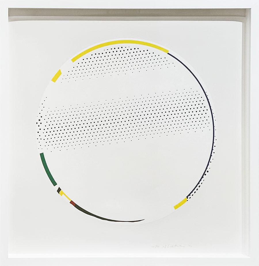 Artist:  lichtenstein, Roy
Title:  Mirror #2
Date:  1972
Medium:  Linecut and screenprint with embossing on Arjomari paper
Unframed Dimensions:  28" x 28"
Framed Dimensions:  29.5" x 29.5"
Signature:  Pencil signed
Edition:  75/80
Literature: 