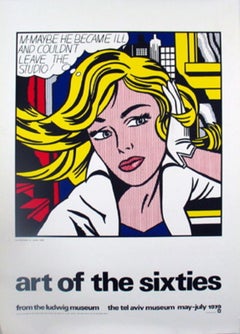 Roy Lichtenstein-M...Maybe-55" x 39.5"-Serigraph-Pop Art-Yellow, Multicolor