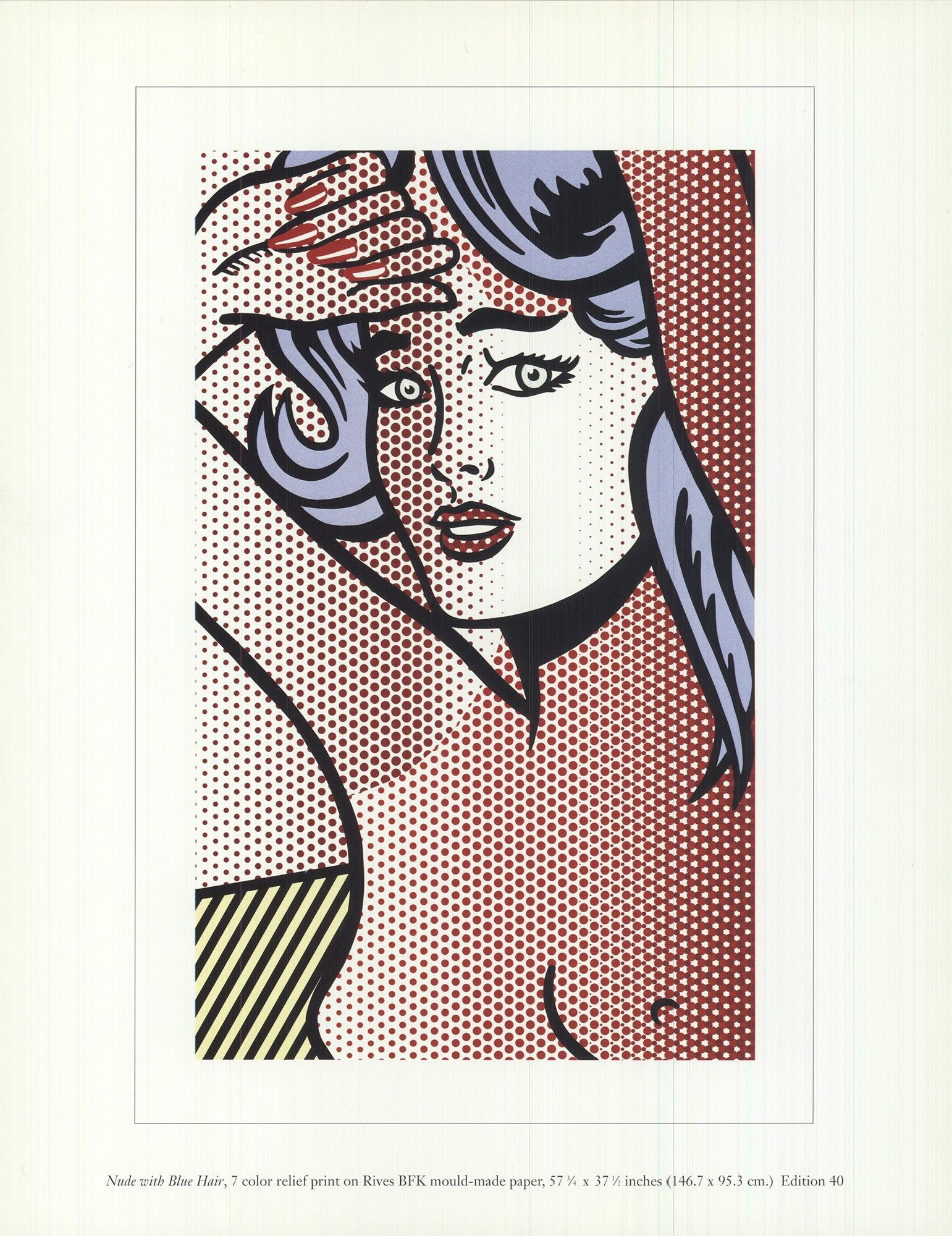 Roy Lichtenstein "Desnudo con pelo azul" 1997 de la Cartera Desnudos
