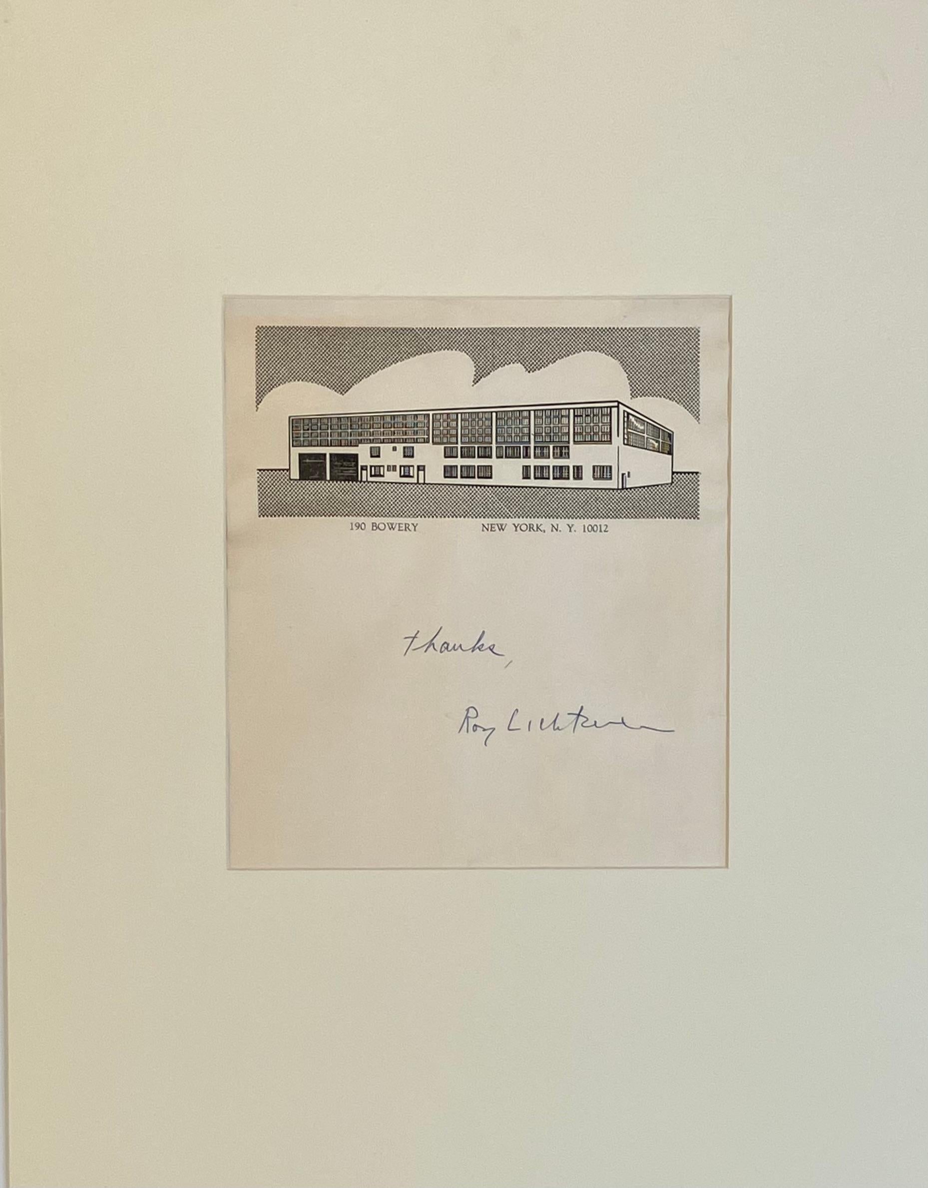 Inmobiliaria Roy Lichtenstein (membrete firmado a mano) en venta 5