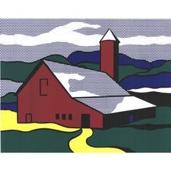 Roy Lichtenstein 'Red Barn II (Lg)' 1989- Serigraph